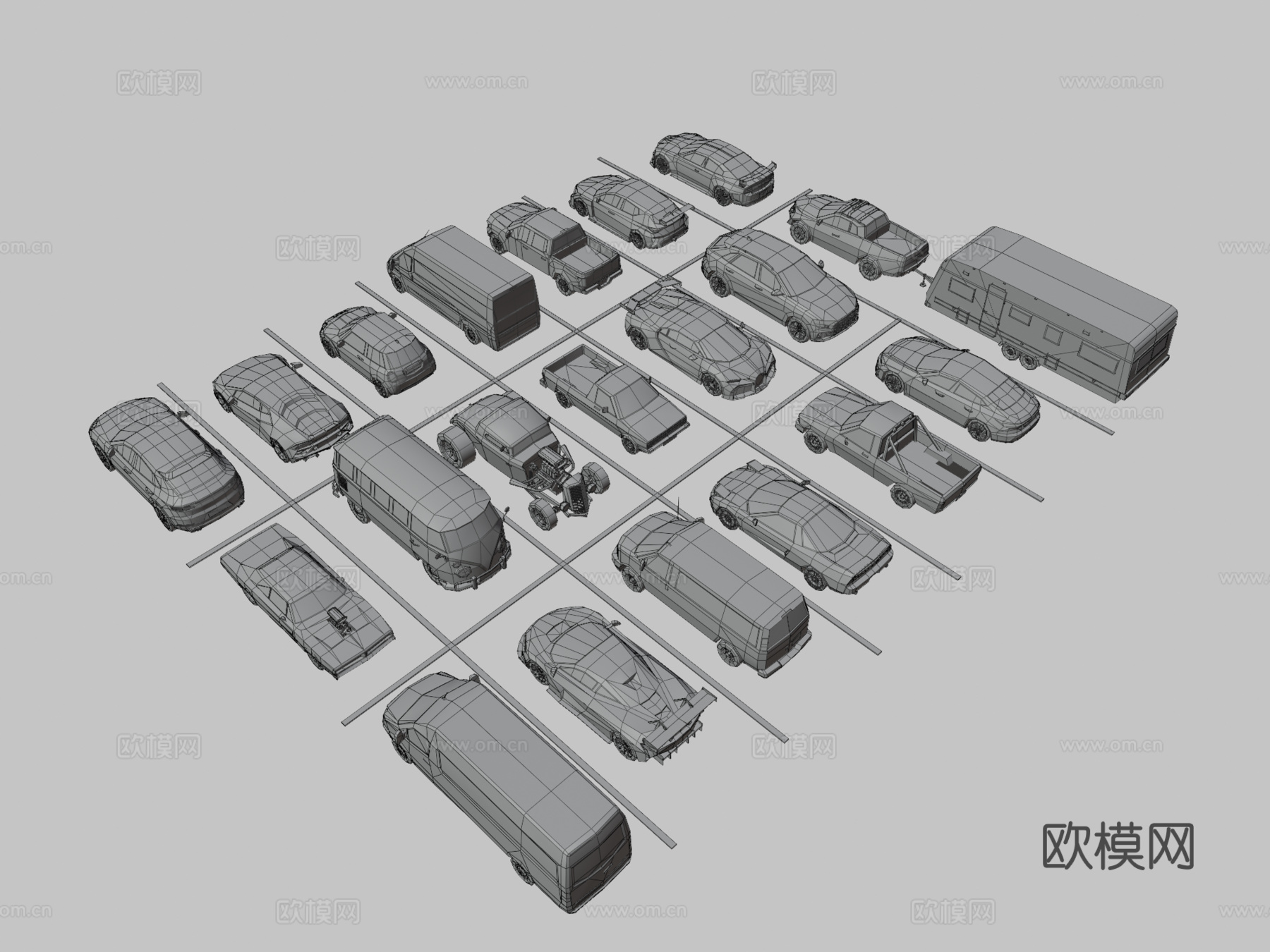 城市汽车 面包车3d模型