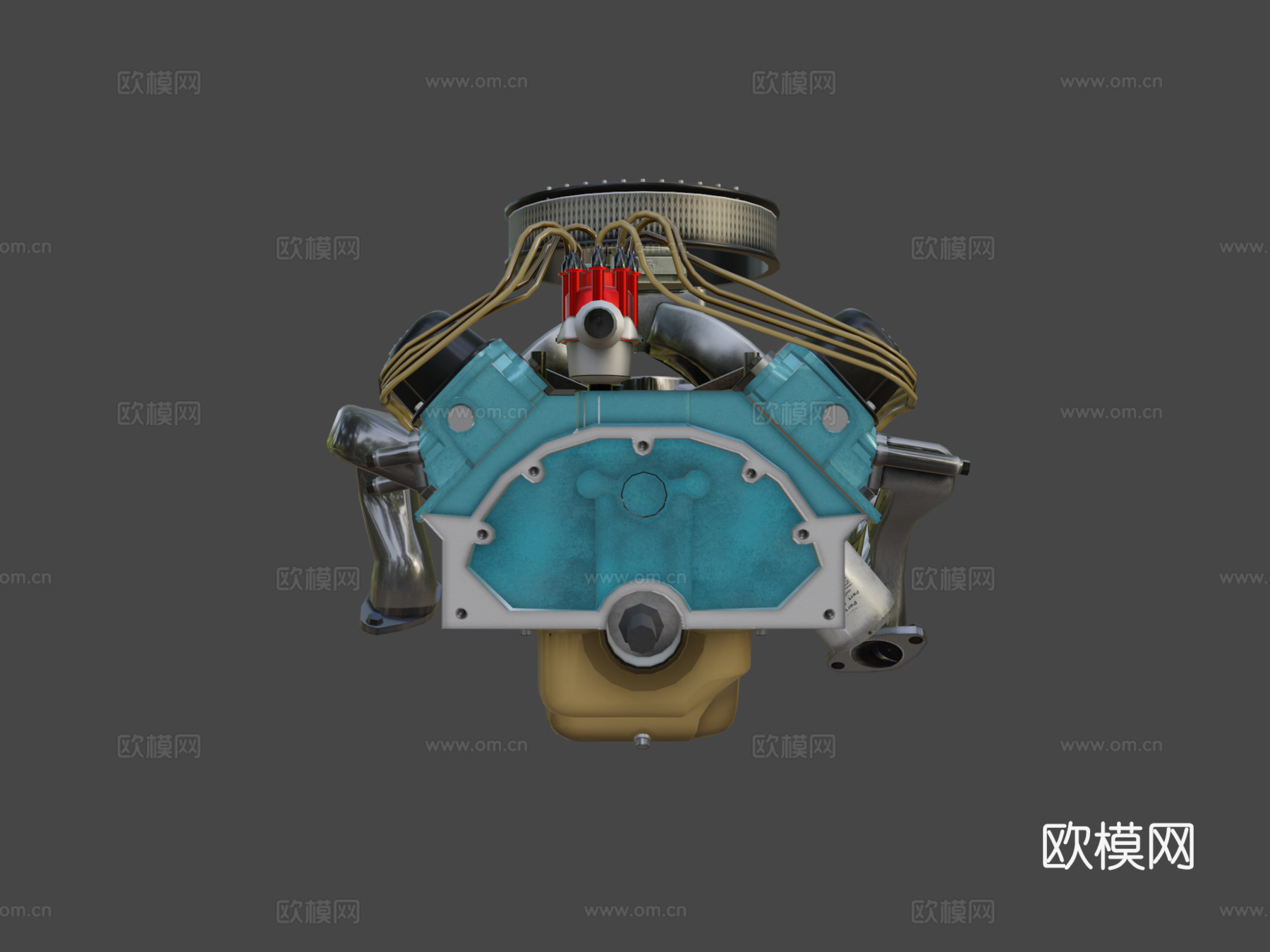 莫帕尔性能340 V8 LA 发动机 发电机3d模型