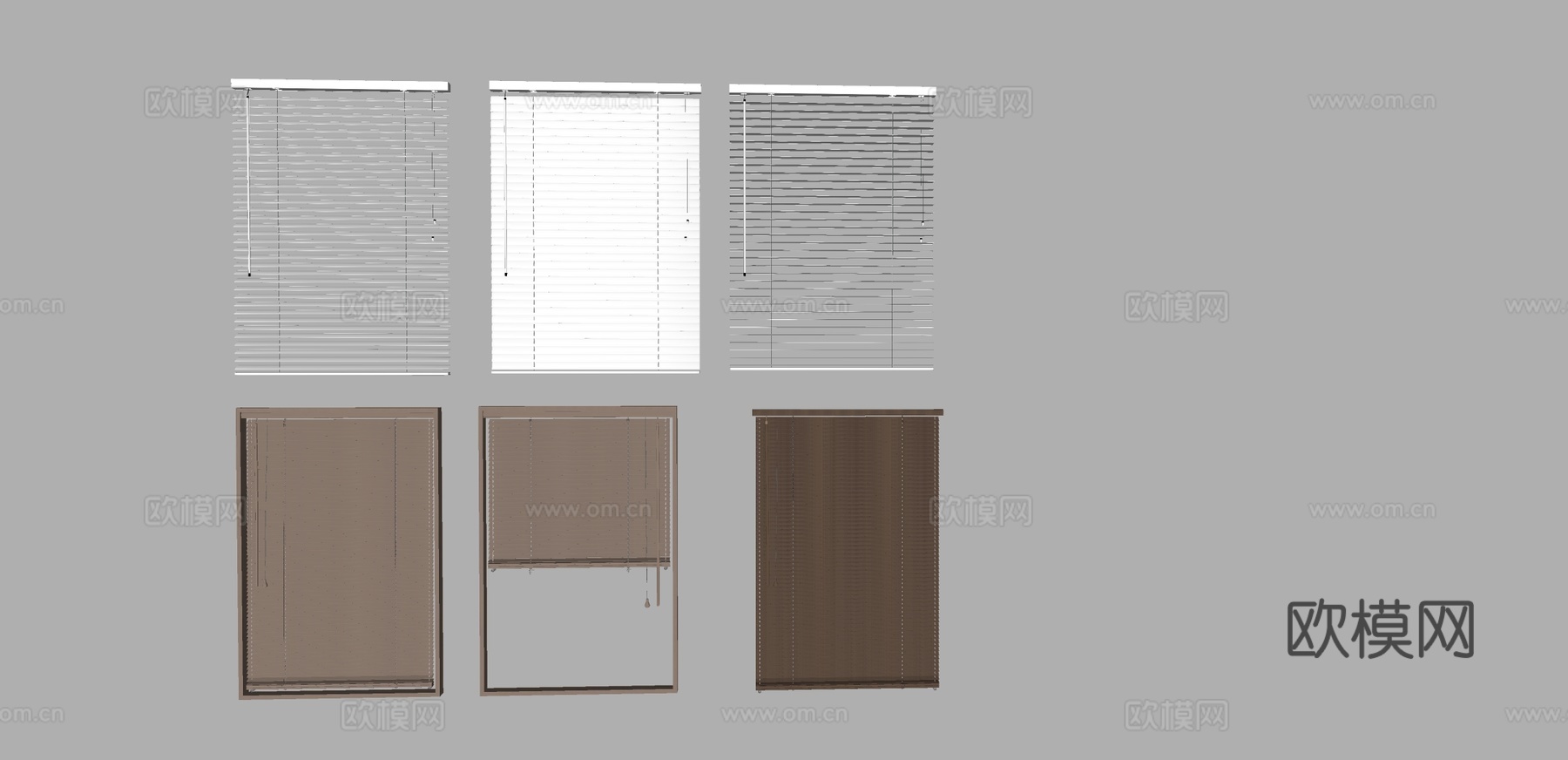 百叶帘 拉帘 卷帘 拉绳遮阳帘 窗帘su模型