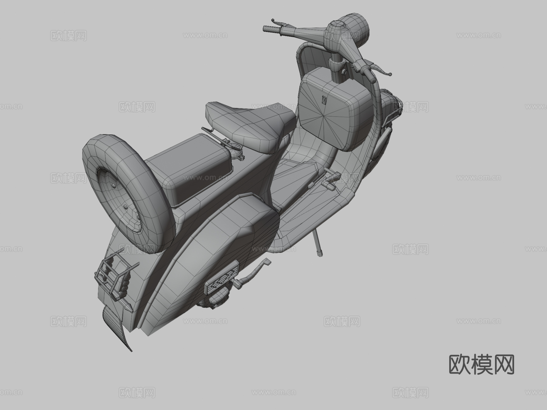 复古摩托车 电动车3d模型