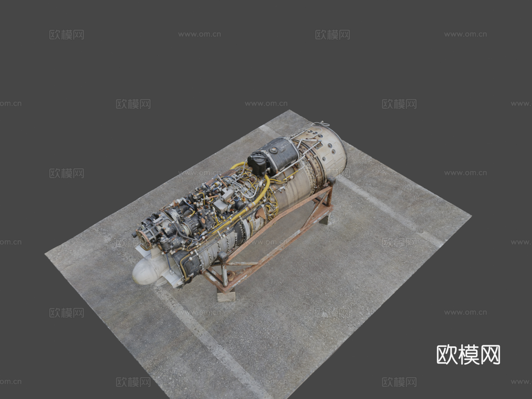 旧涡轮发动机 发电机3d模型