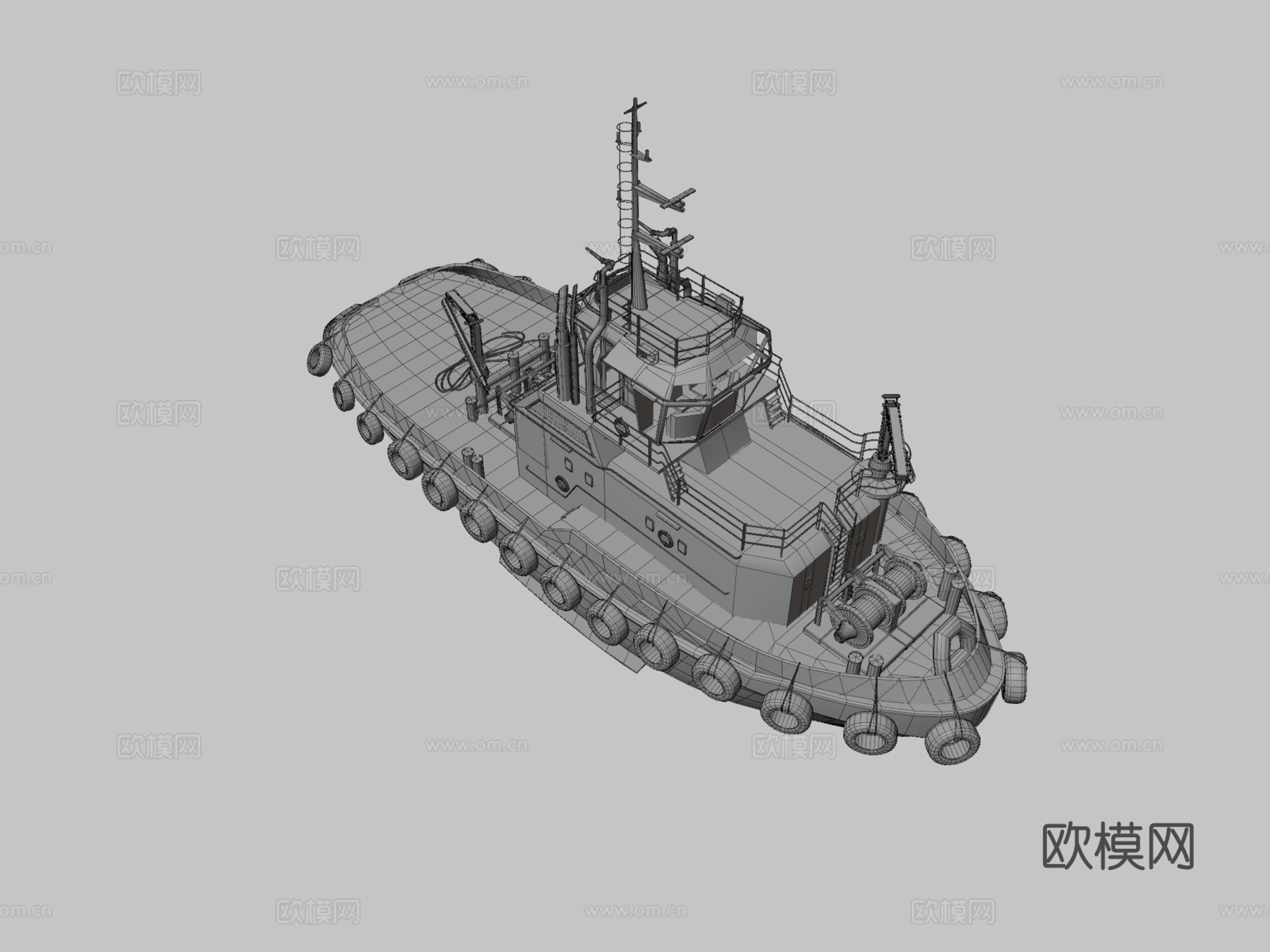 拖船3d模型下载（渲染图3）