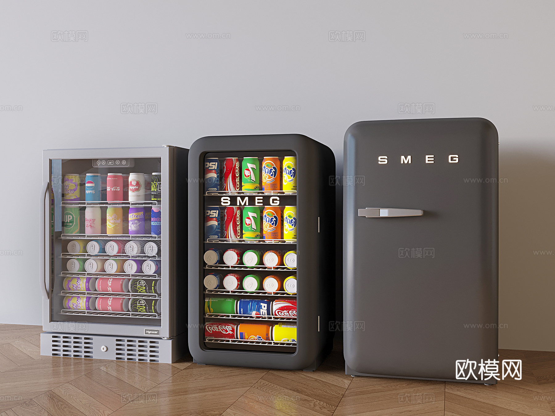 冷饮柜 饮料冷藏柜 迷你冰箱冰柜su模型下载（渲染图2）