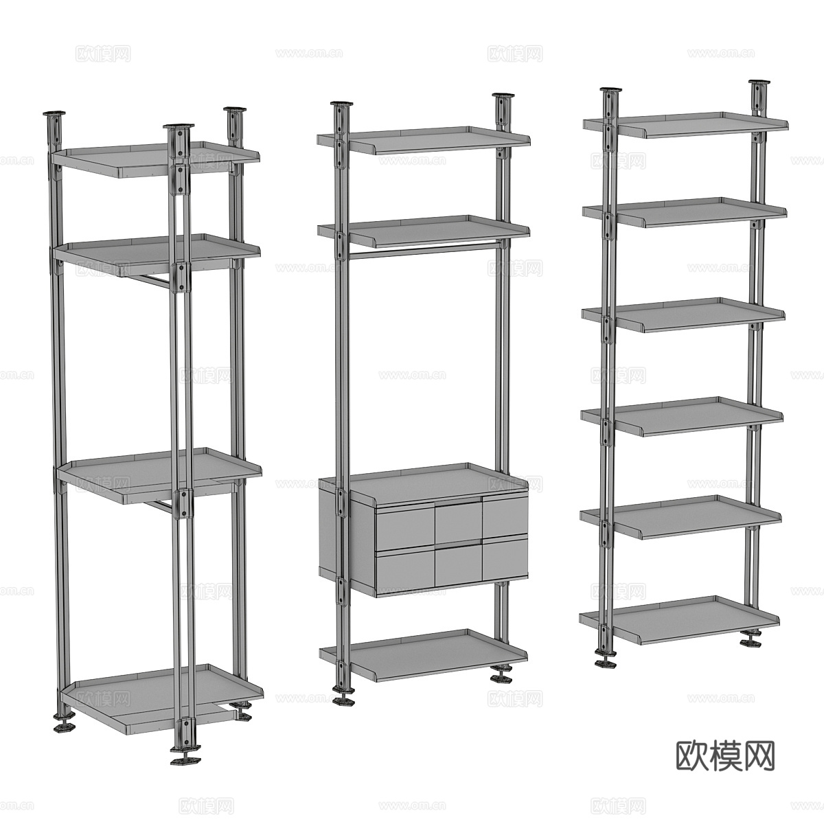 现代置物架 陈列架3d模型