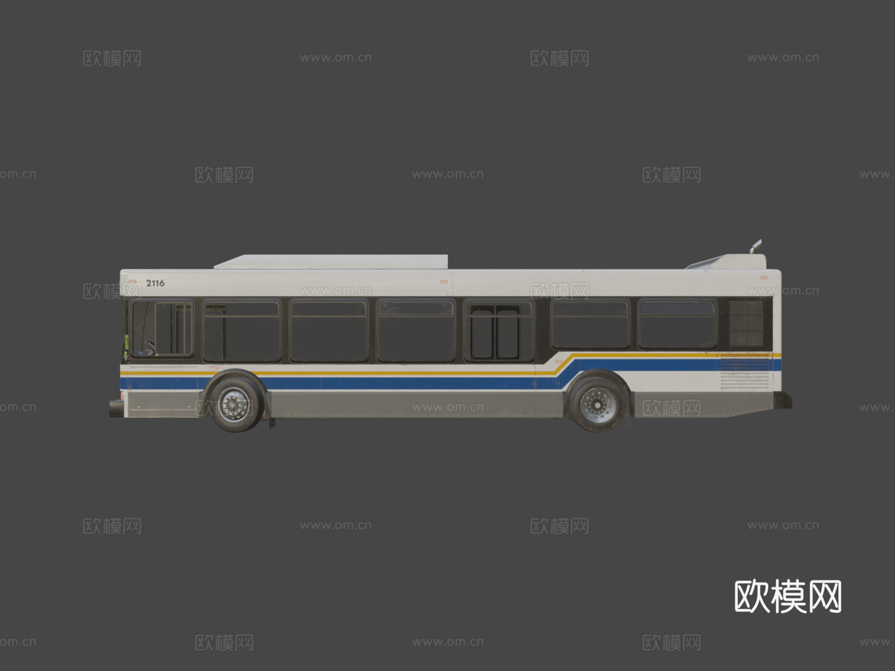 城市巴士 公交车3d模型下载（渲染图8）