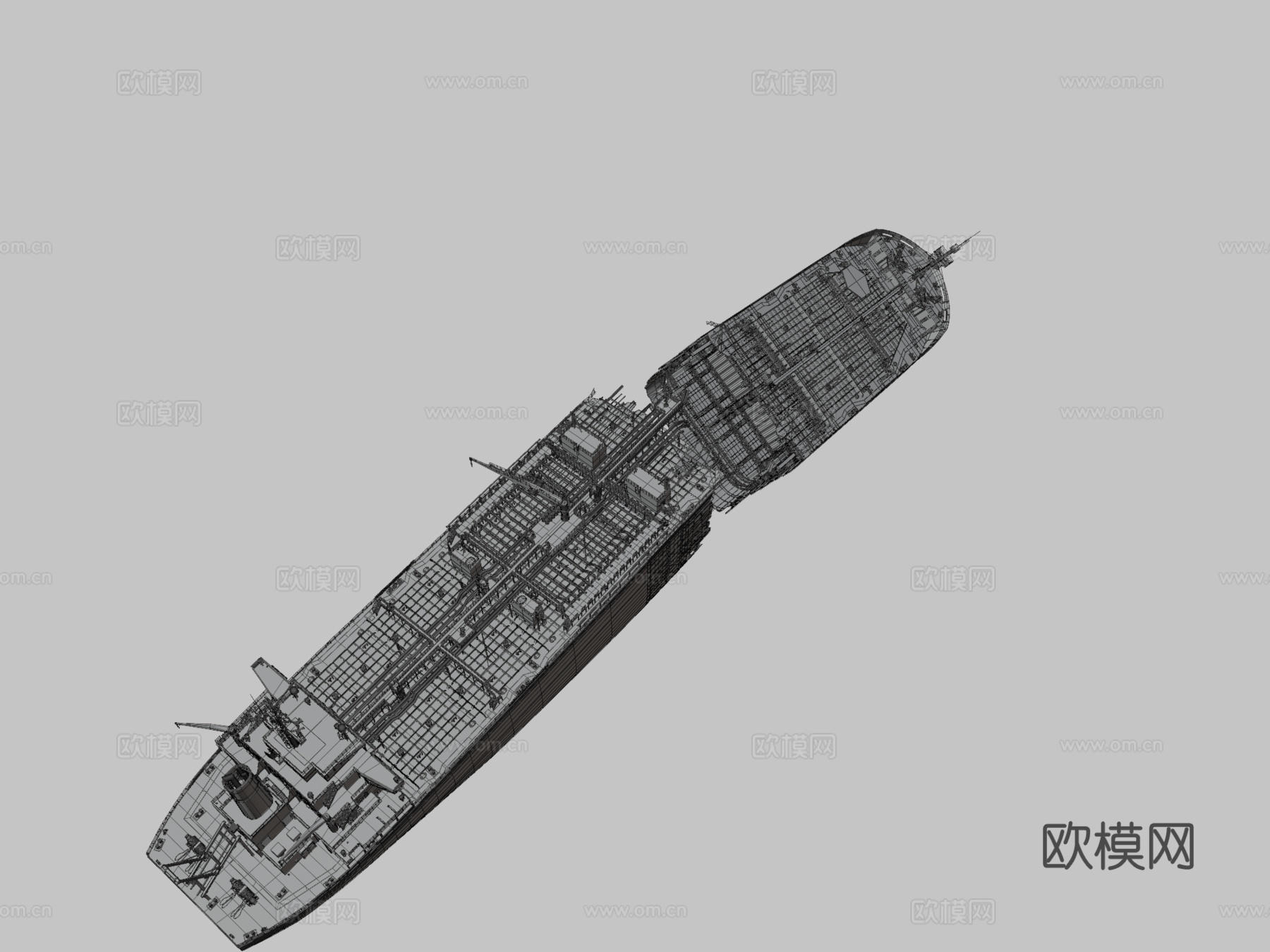 破损油轮 轮船 船只3d模型