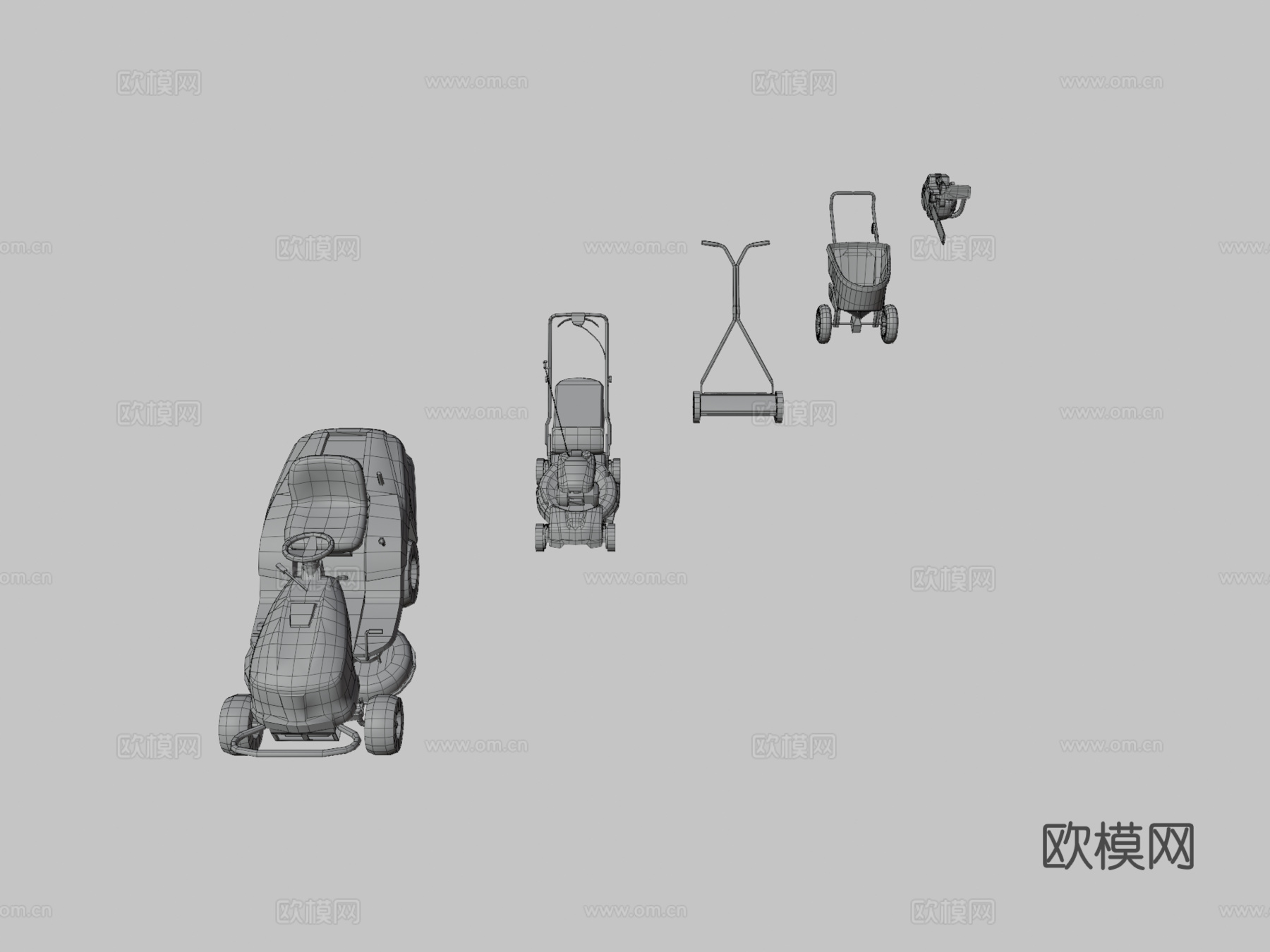 手推车 工程车 除草机3d模型下载（渲染图3）