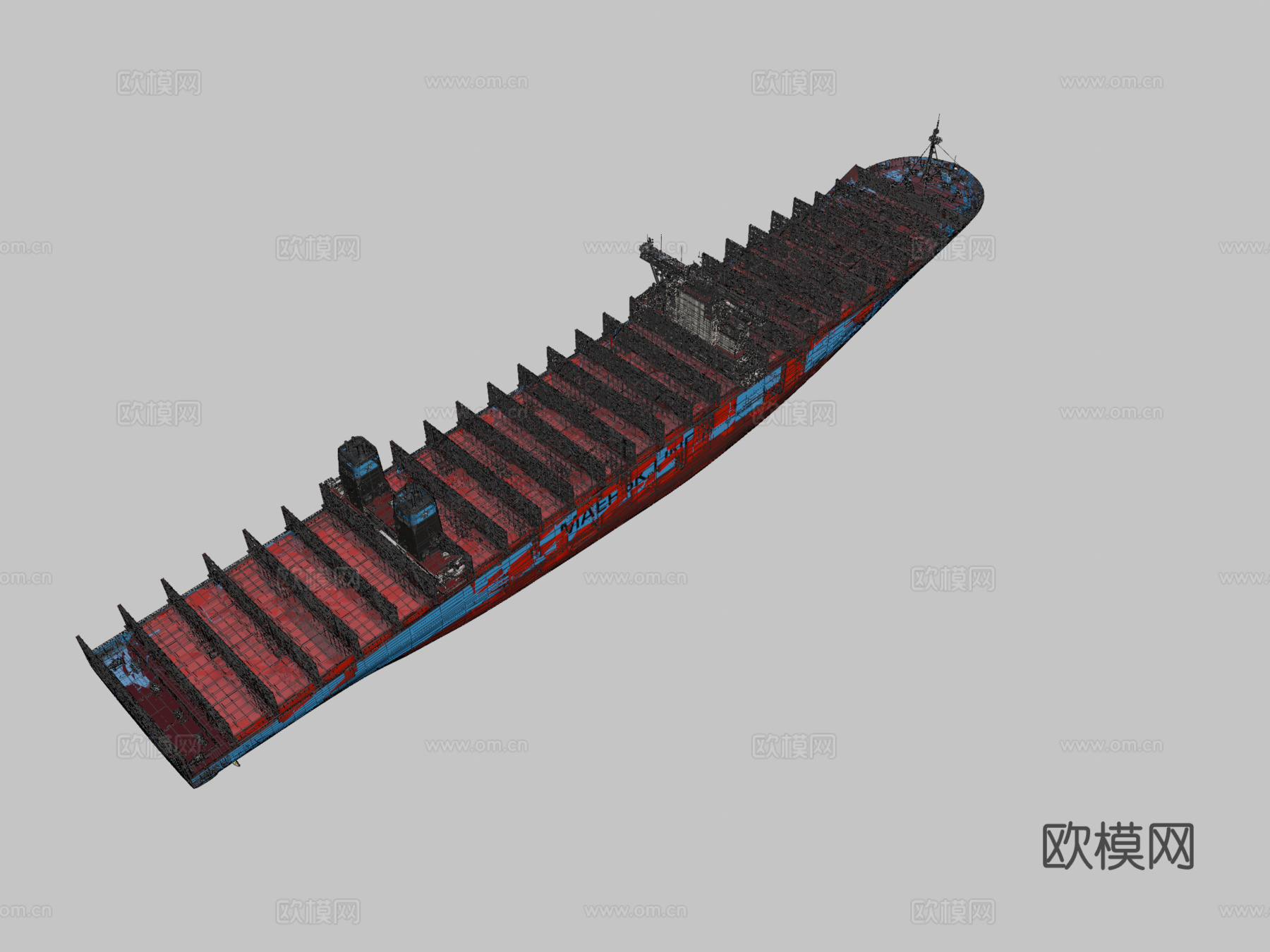 马士基三重E 1号 船3d模型