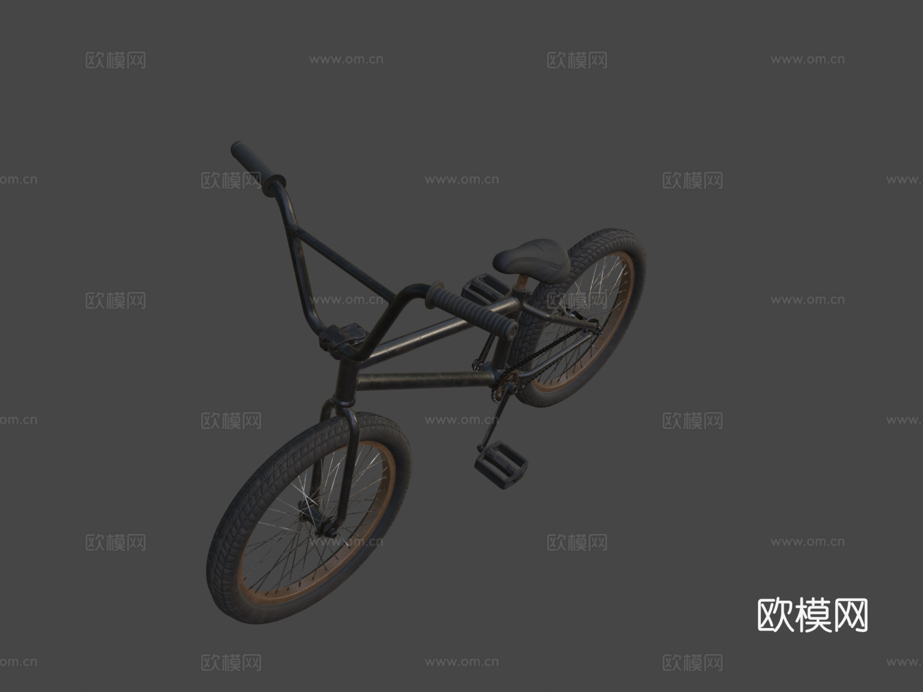 黑色BMX 自行车 单车3d模型