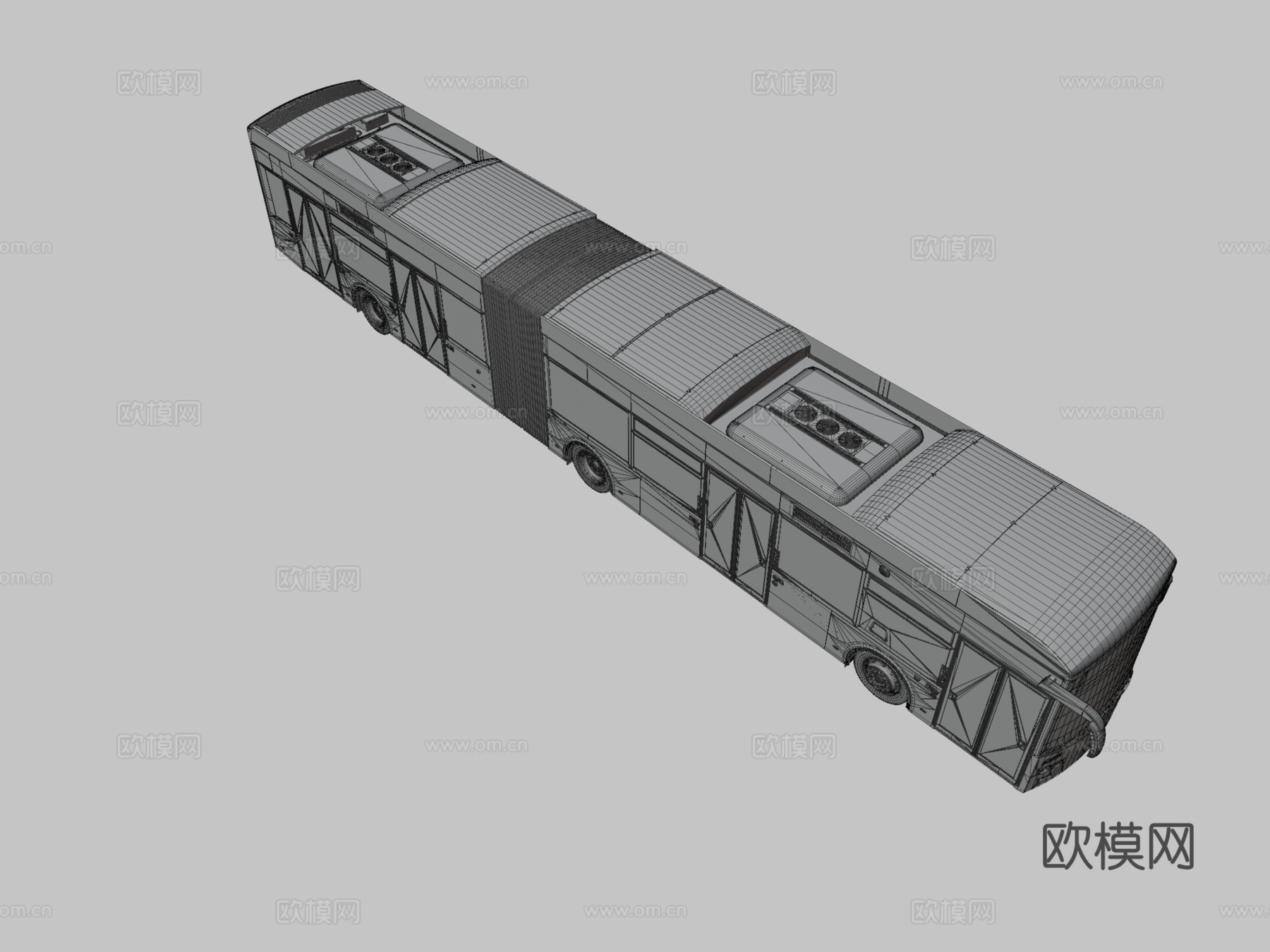 铰接式电动城市巴士3d模型