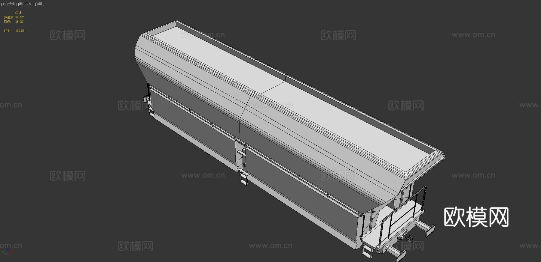 铁路车辆 工业风车厢3d模型