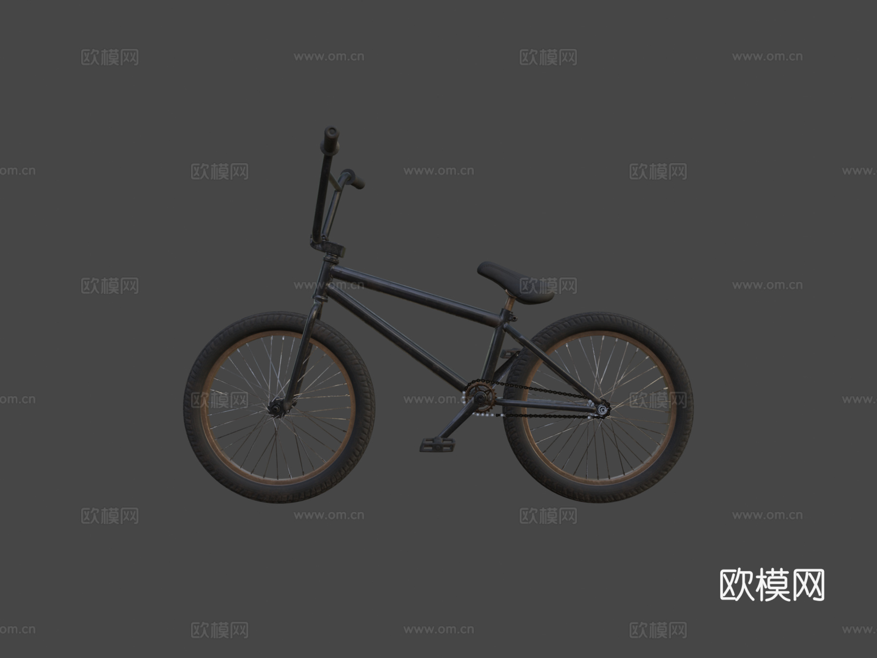 黑色BMX 自行车 单车3d模型