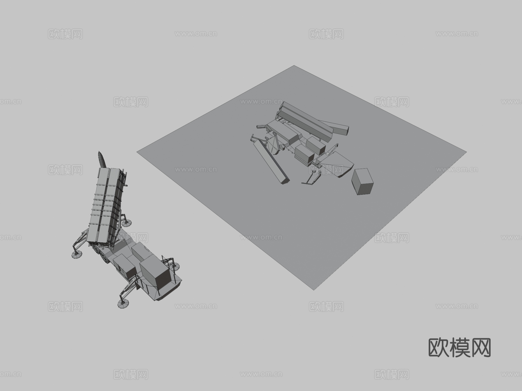 火箭发射拖车3d模型