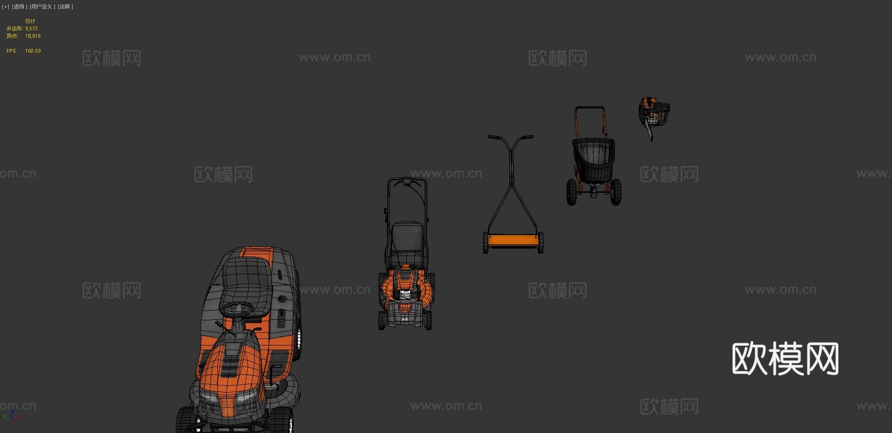 手推车 工程车 除草机3d模型下载（渲染图4）