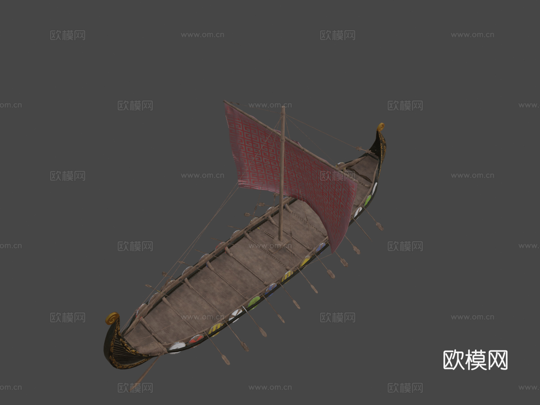 Oseberg 维京船3d模型