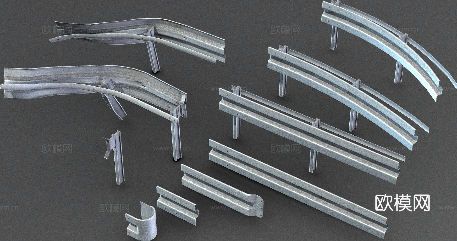 道路安全障碍物3d模型