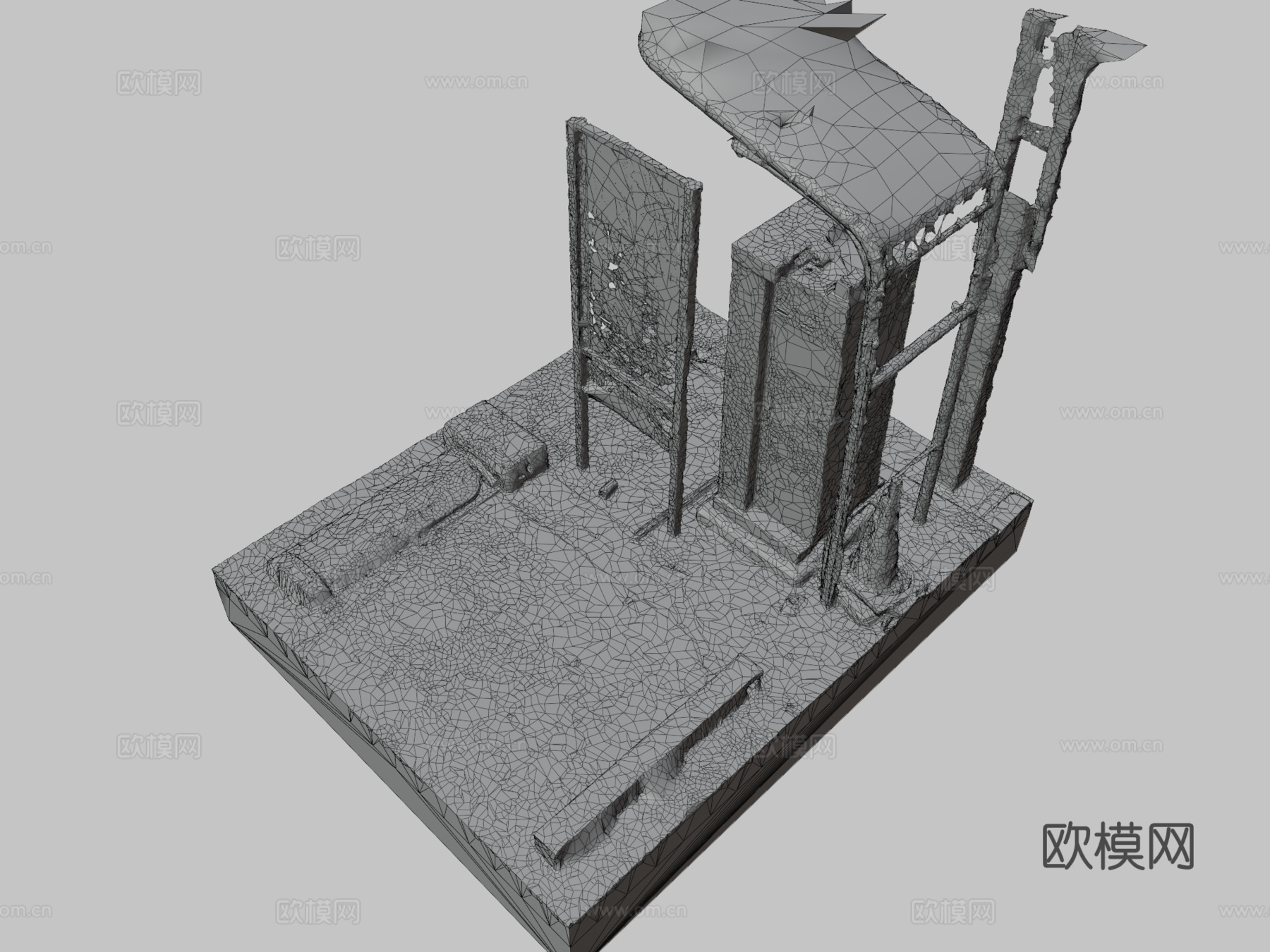 测量停车站 机器测量扫描3d模型