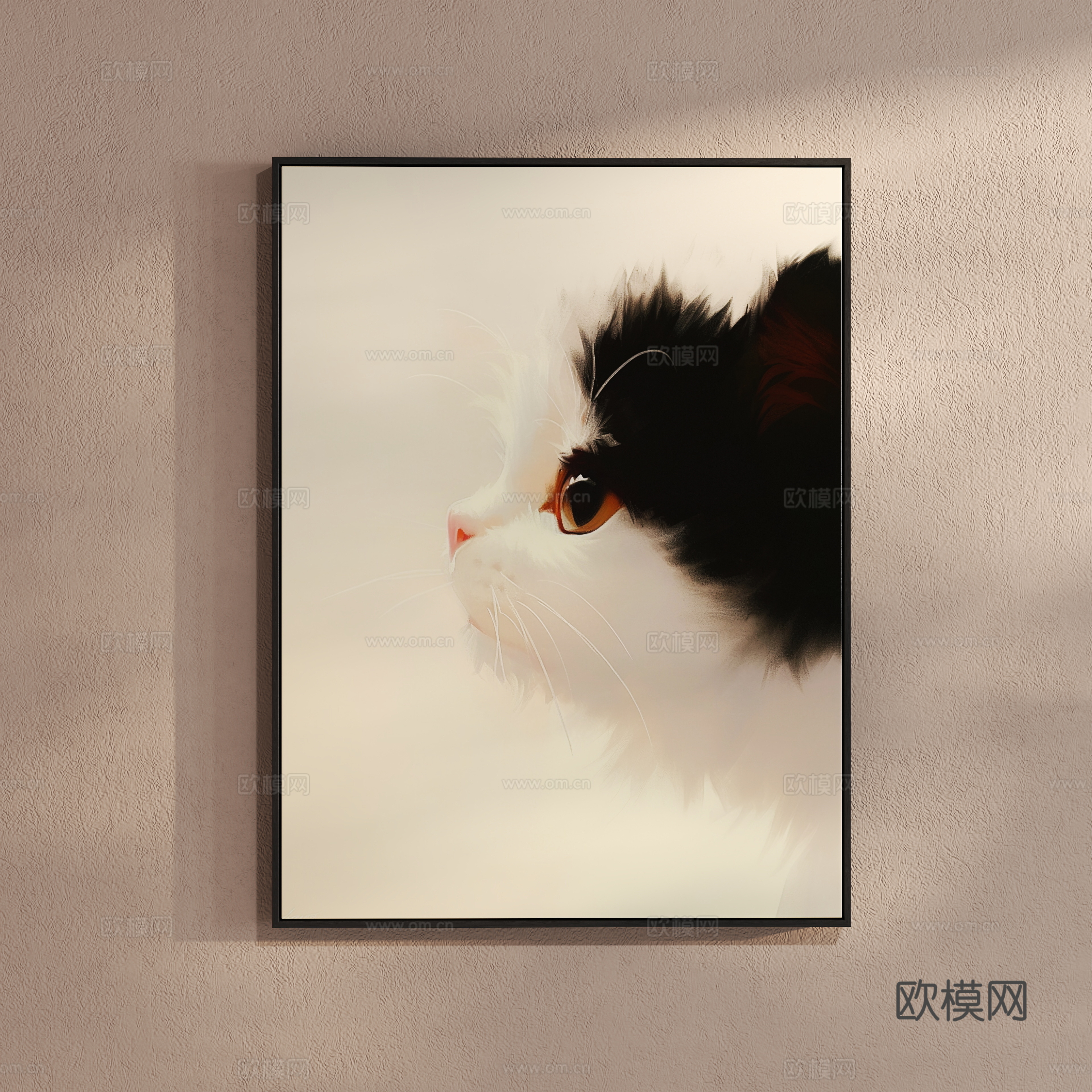 现代猫咪艺术画 装饰画3d模型