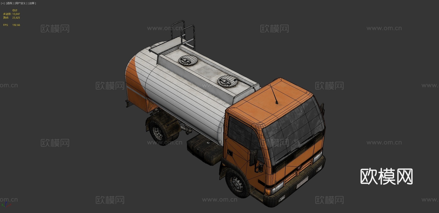 水罐车 运输车 水泥车3d模型下载（渲染图4）