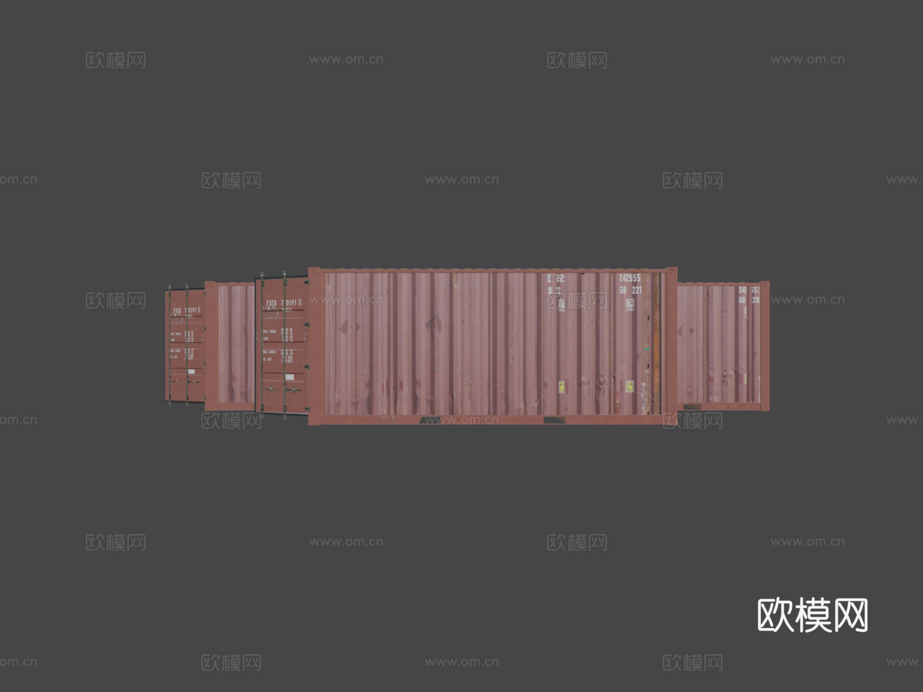 货运集装箱 运输箱3d模型下载（渲染图6）