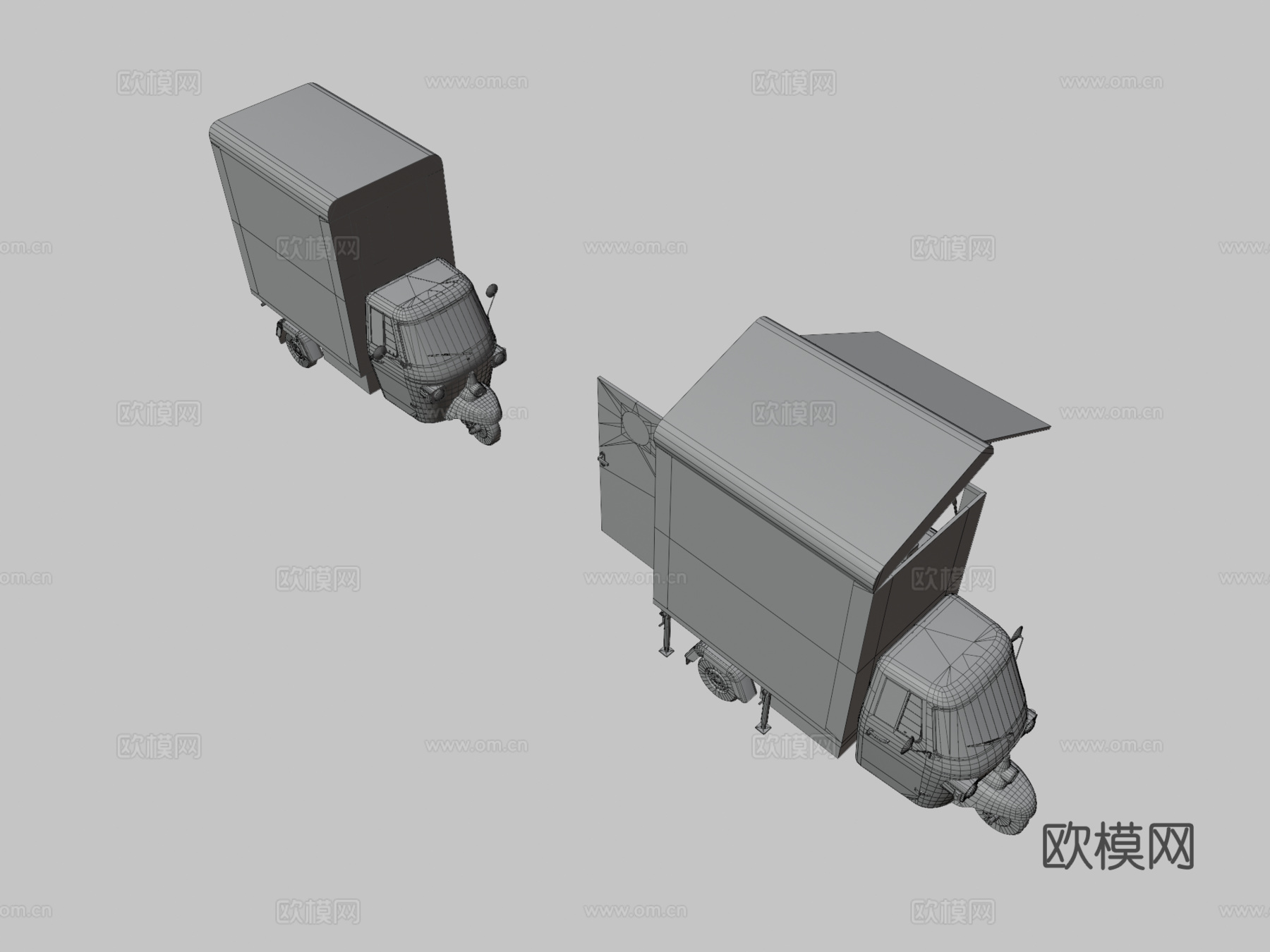 小吃车 贩卖车 摊位车3d模型