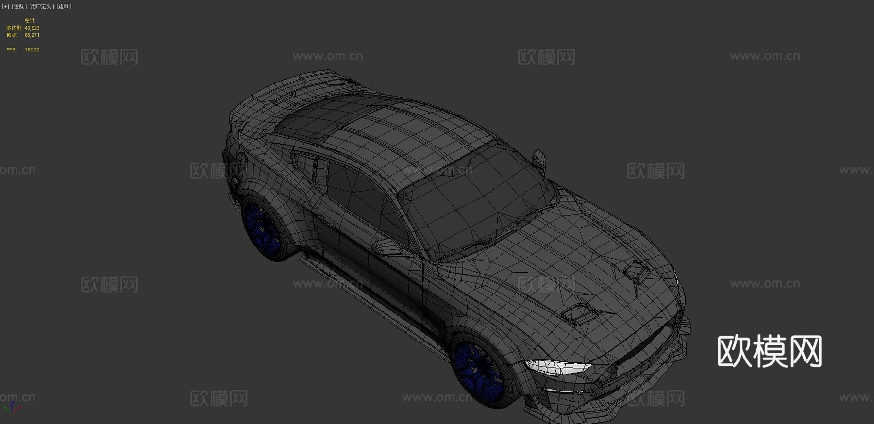 福特野马汽车 跑车3d模型