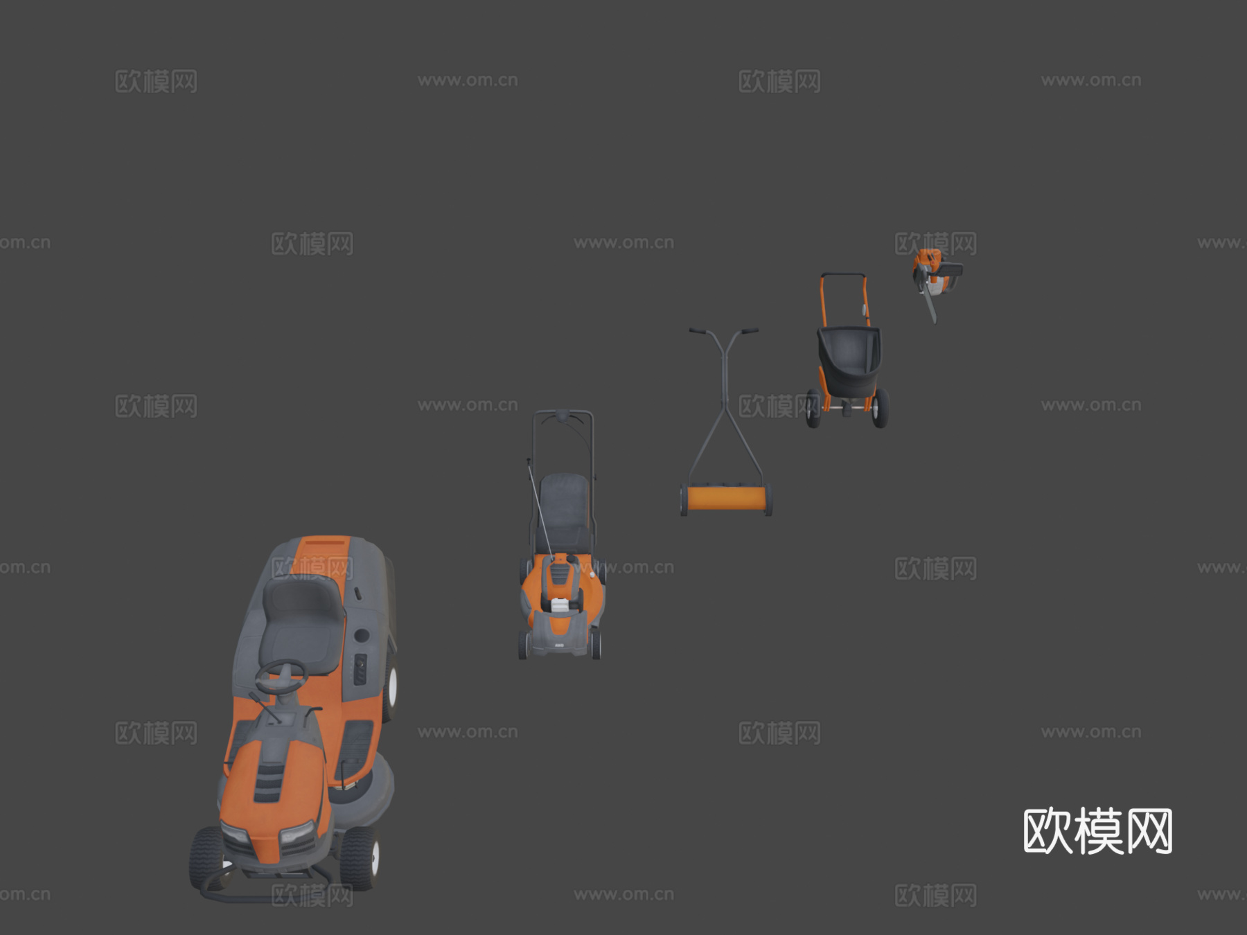 手推车 工程车 除草机3d模型下载（渲染图7）
