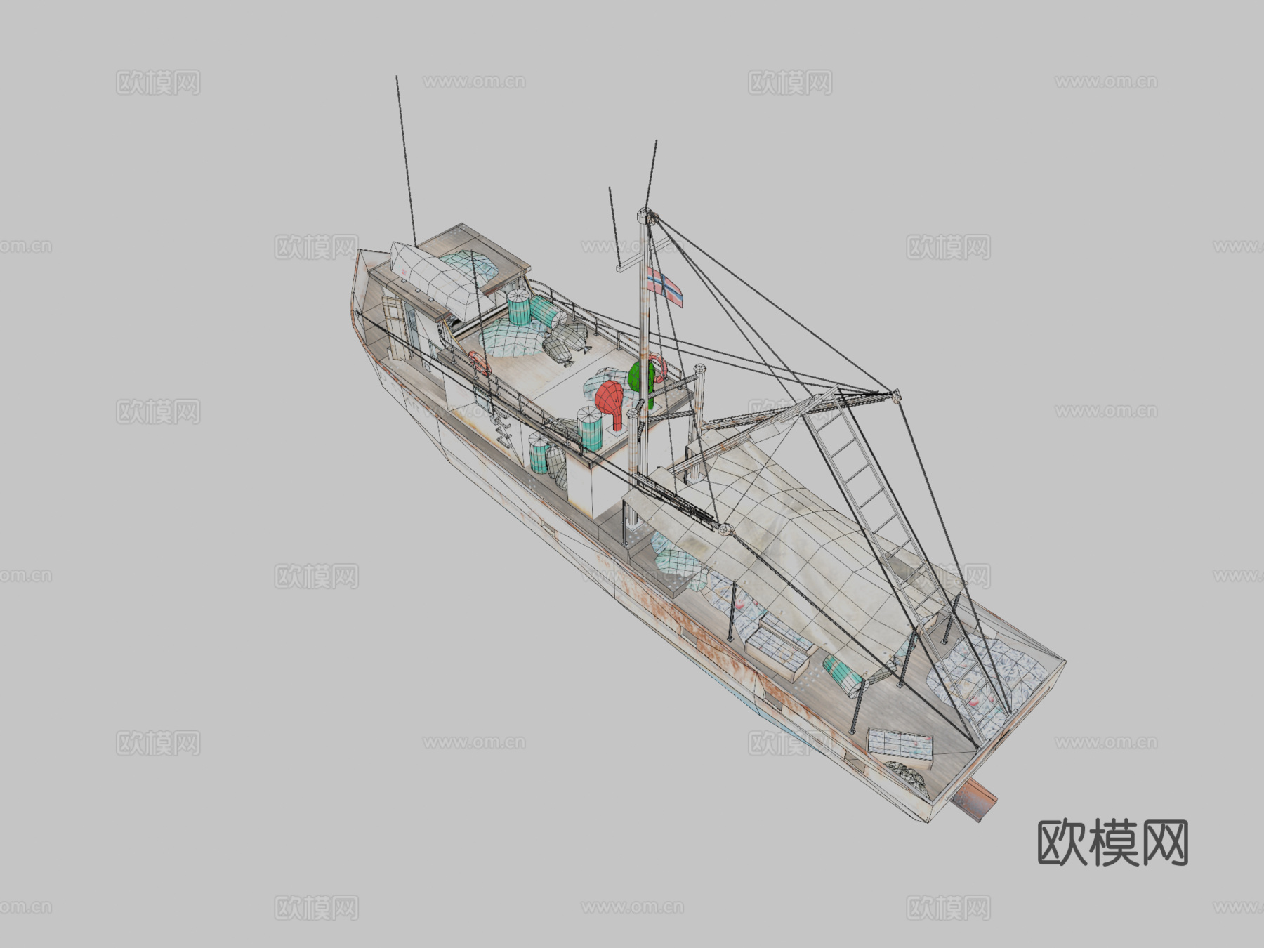 旧渔船 邮轮 轮船3d模型