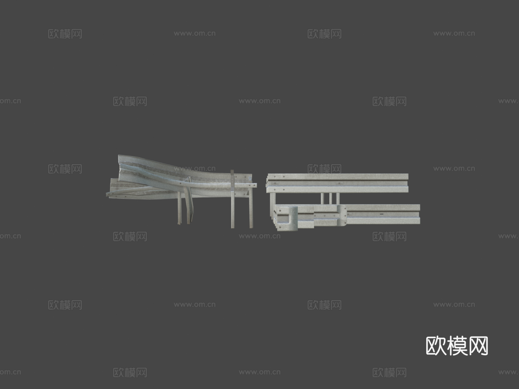 道路安全障碍物3d模型