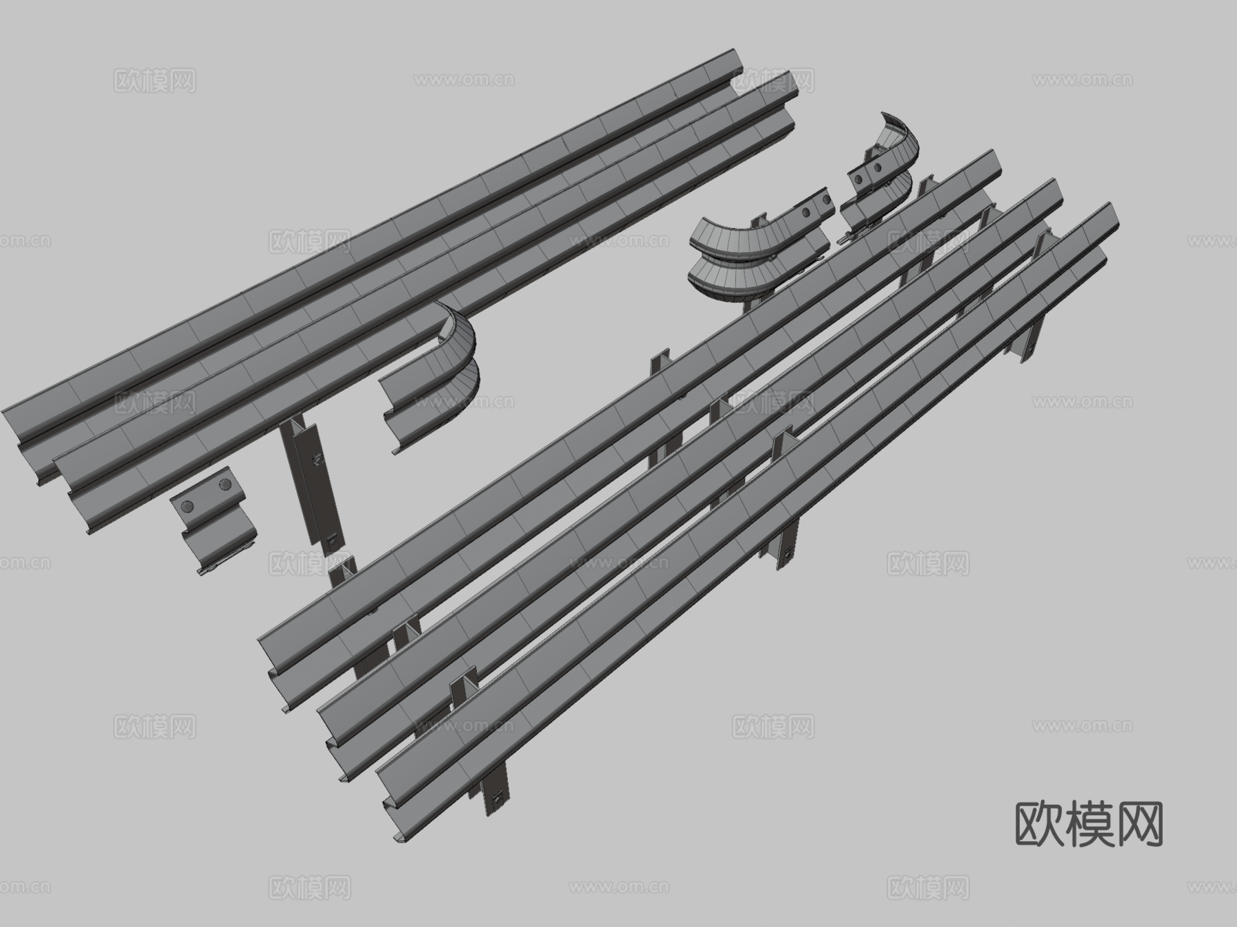 道路围栏3d模型