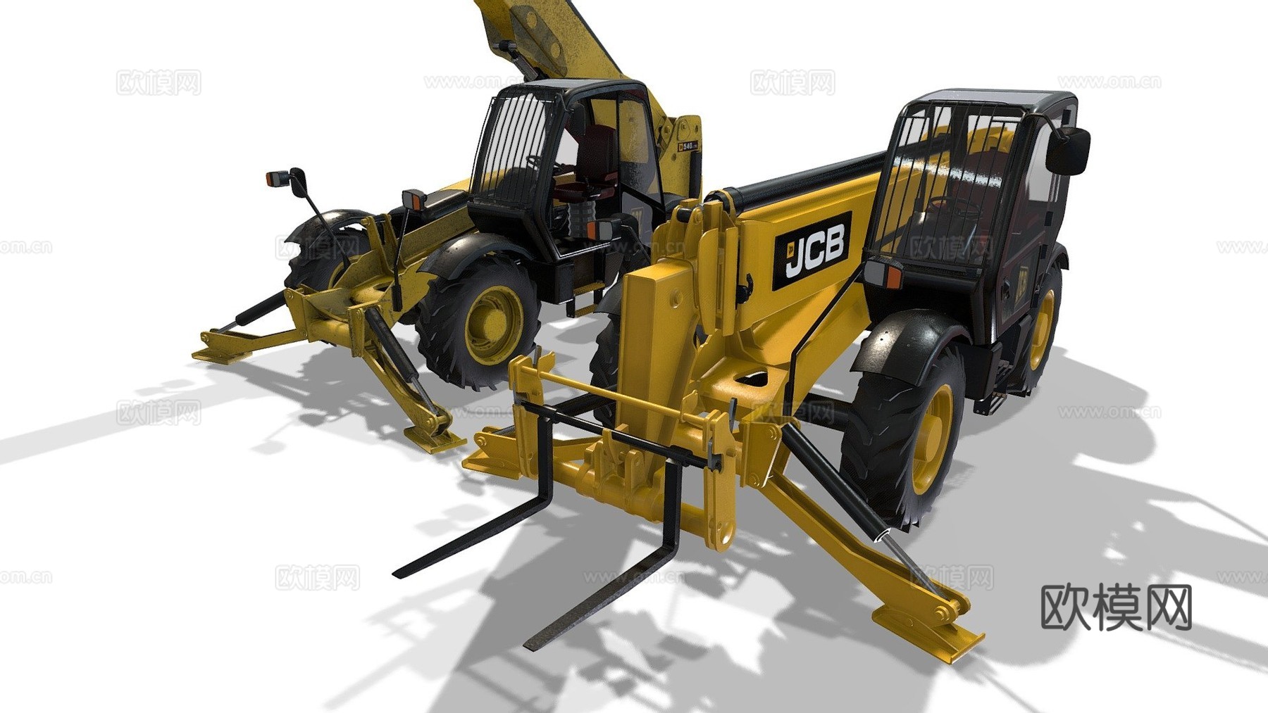 JCB 工程车 挖掘机 铲土机3d模型