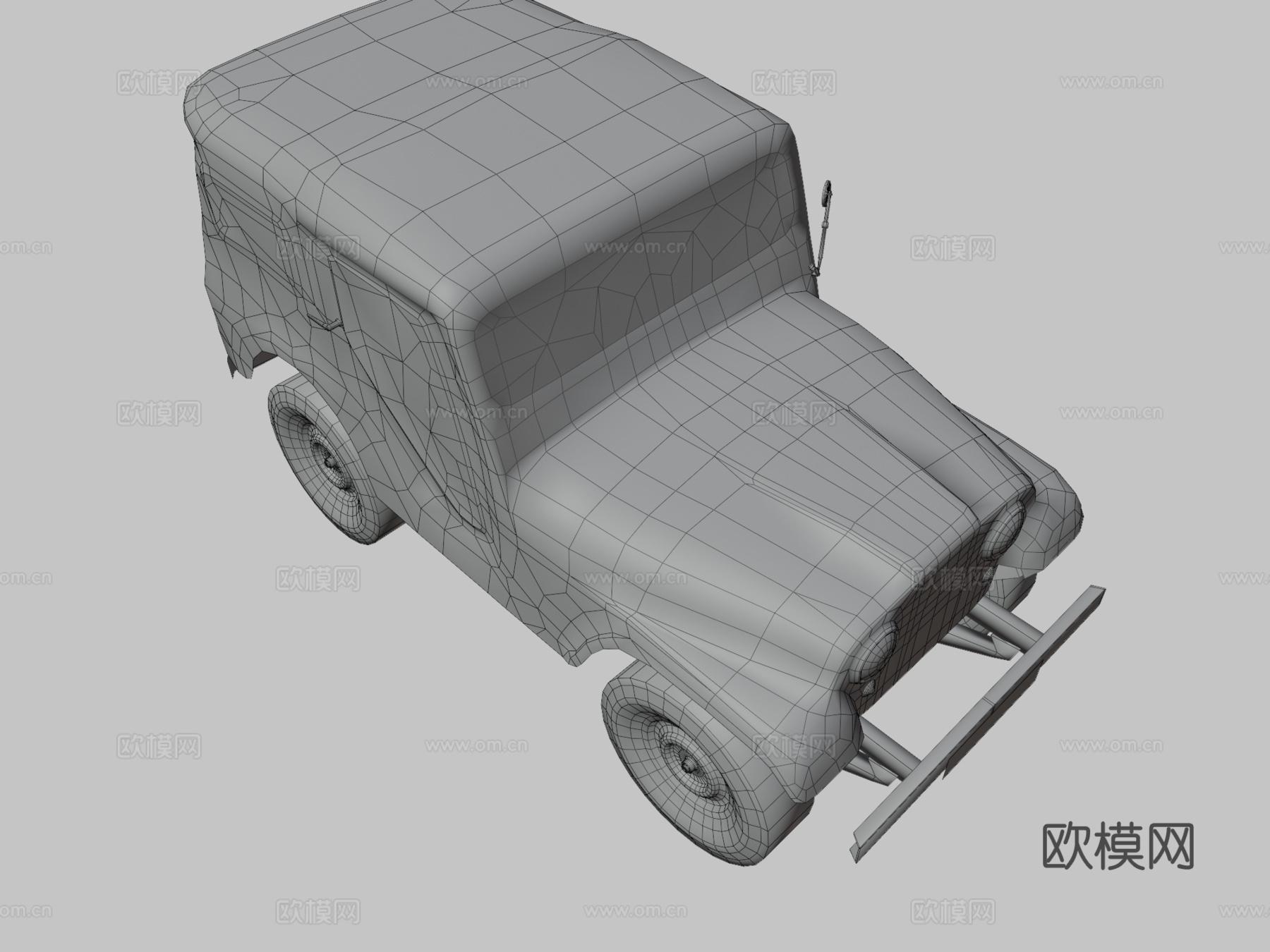 吉普CJ5车 汽车3d模型