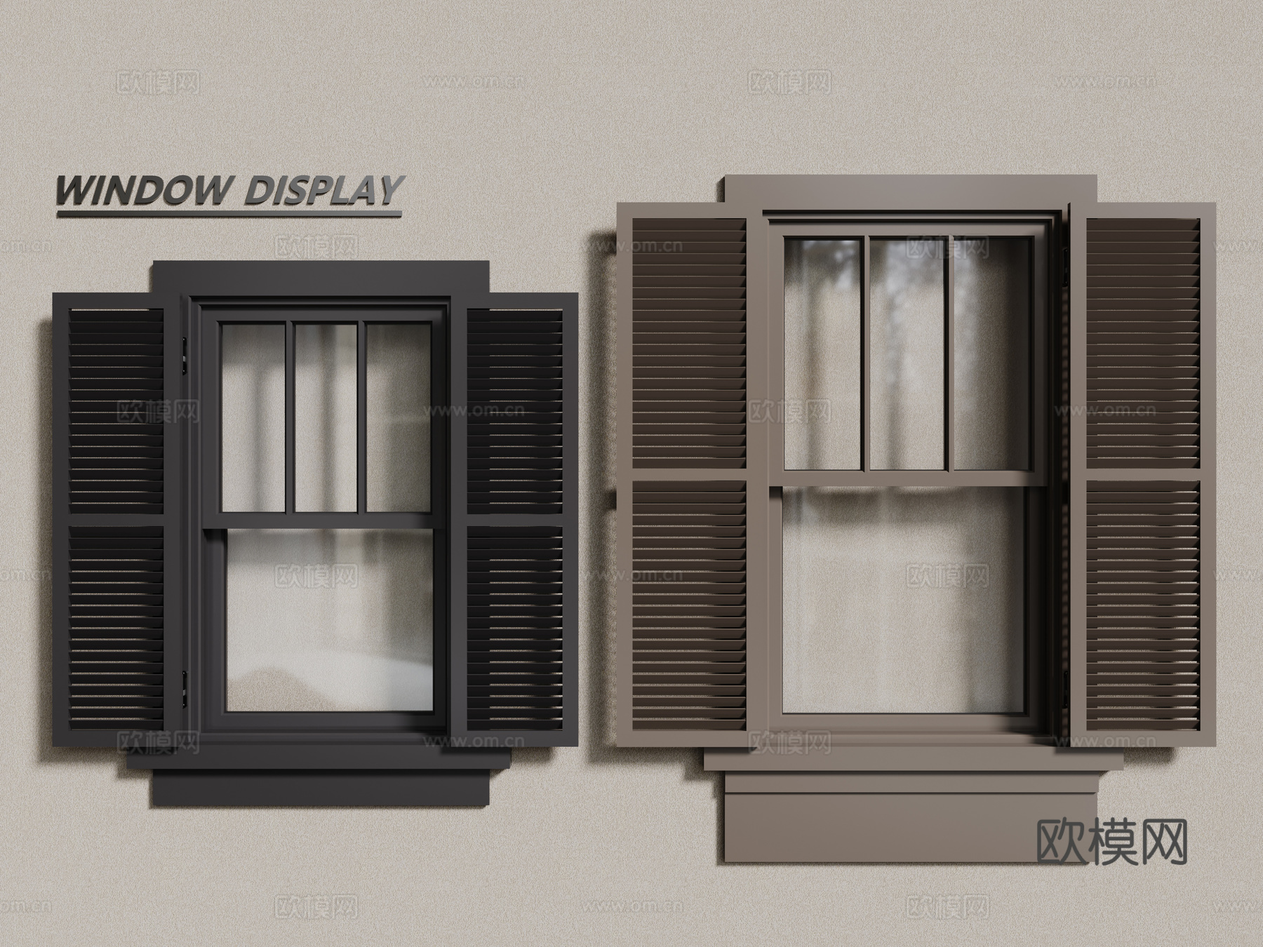 欧式窗户 单开窗 平开窗3d模型
