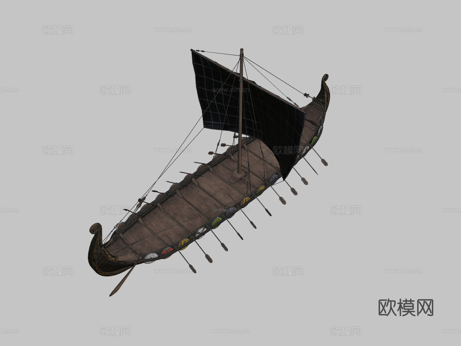 Oseberg 维京船3d模型