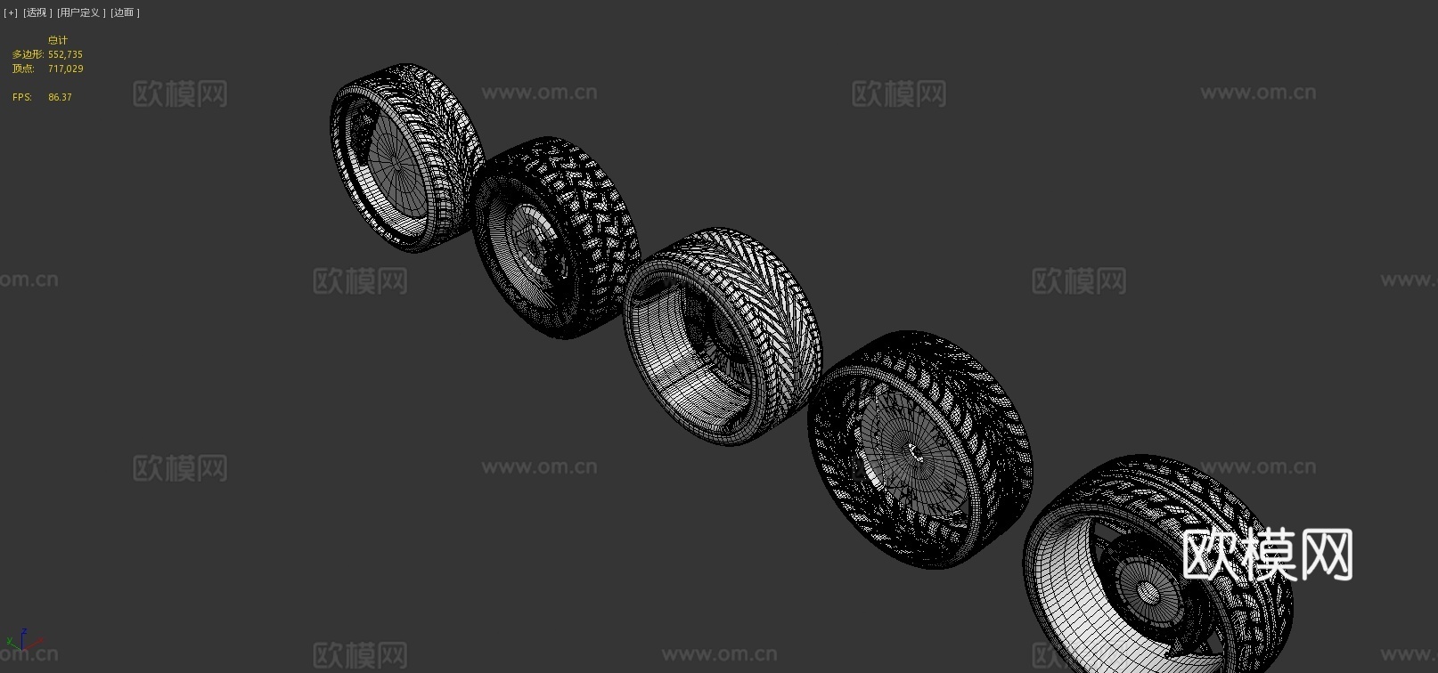 轮胎 轮圈包3d模型