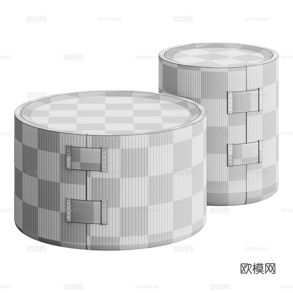 现代子母茶几3d模型下载(渲染图3)