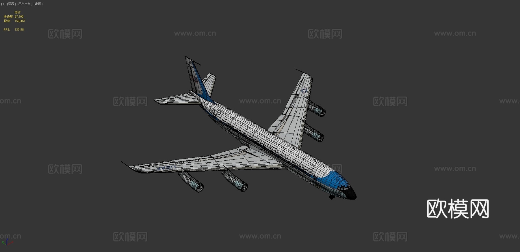 波音VC-137C空军一号3d模型