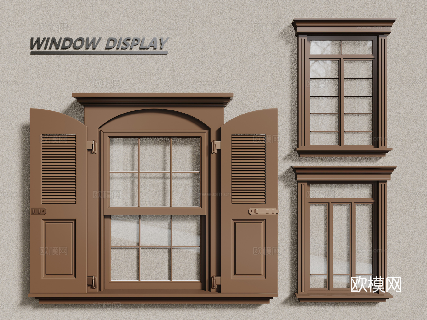 欧式窗户 单开窗 平开窗 落地窗3d模型