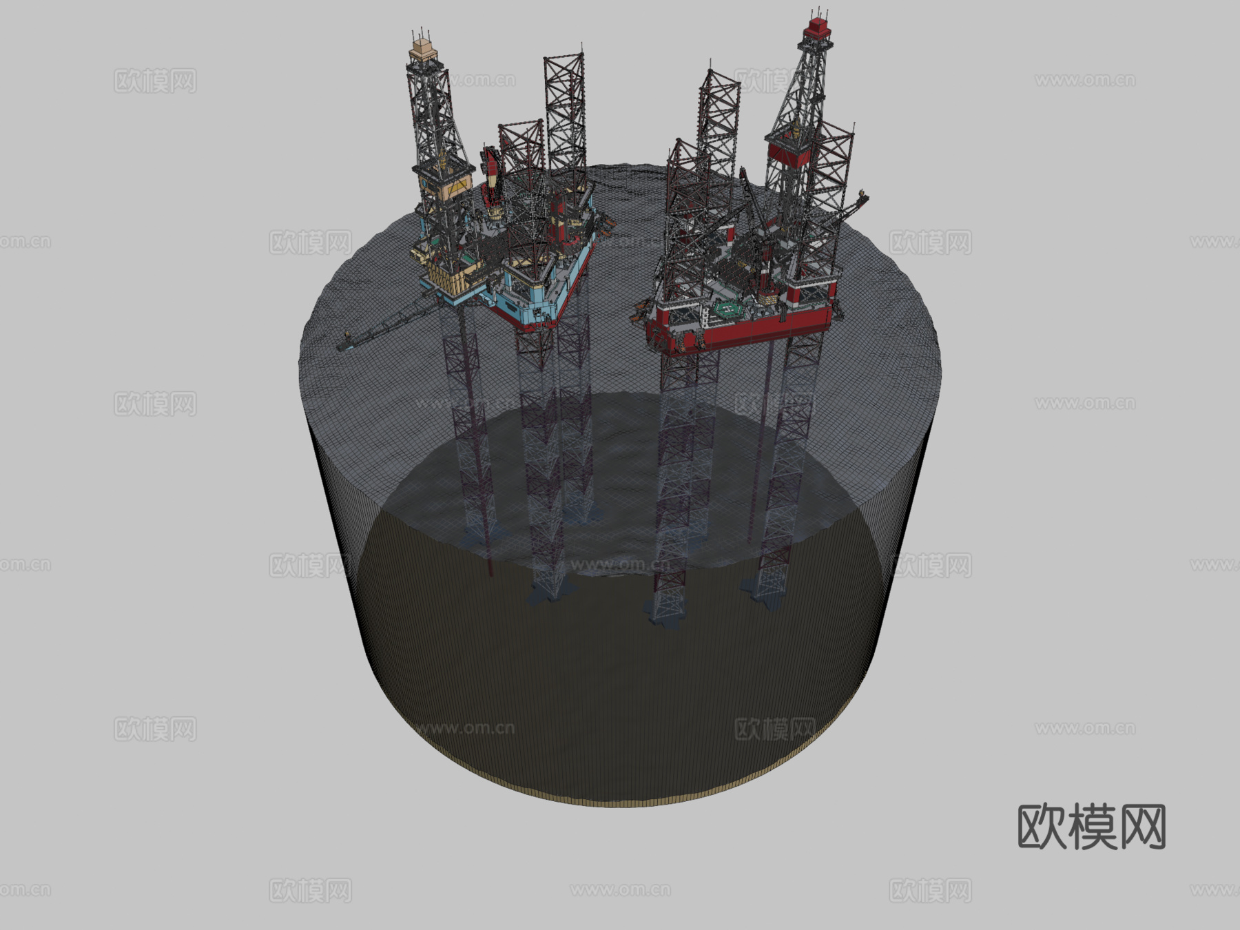 自升式钻井平台3d模型