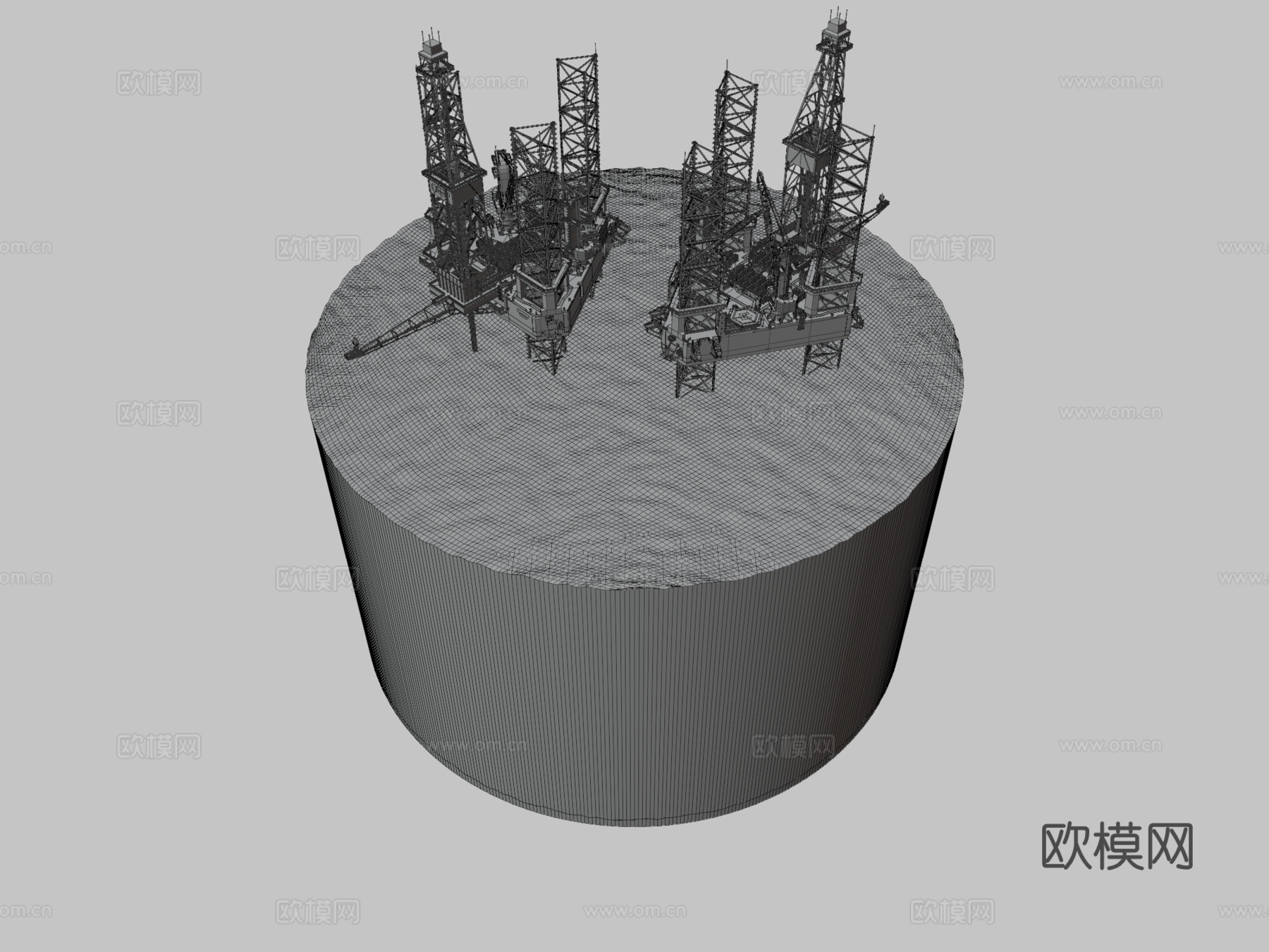 自升式钻井平台3d模型
