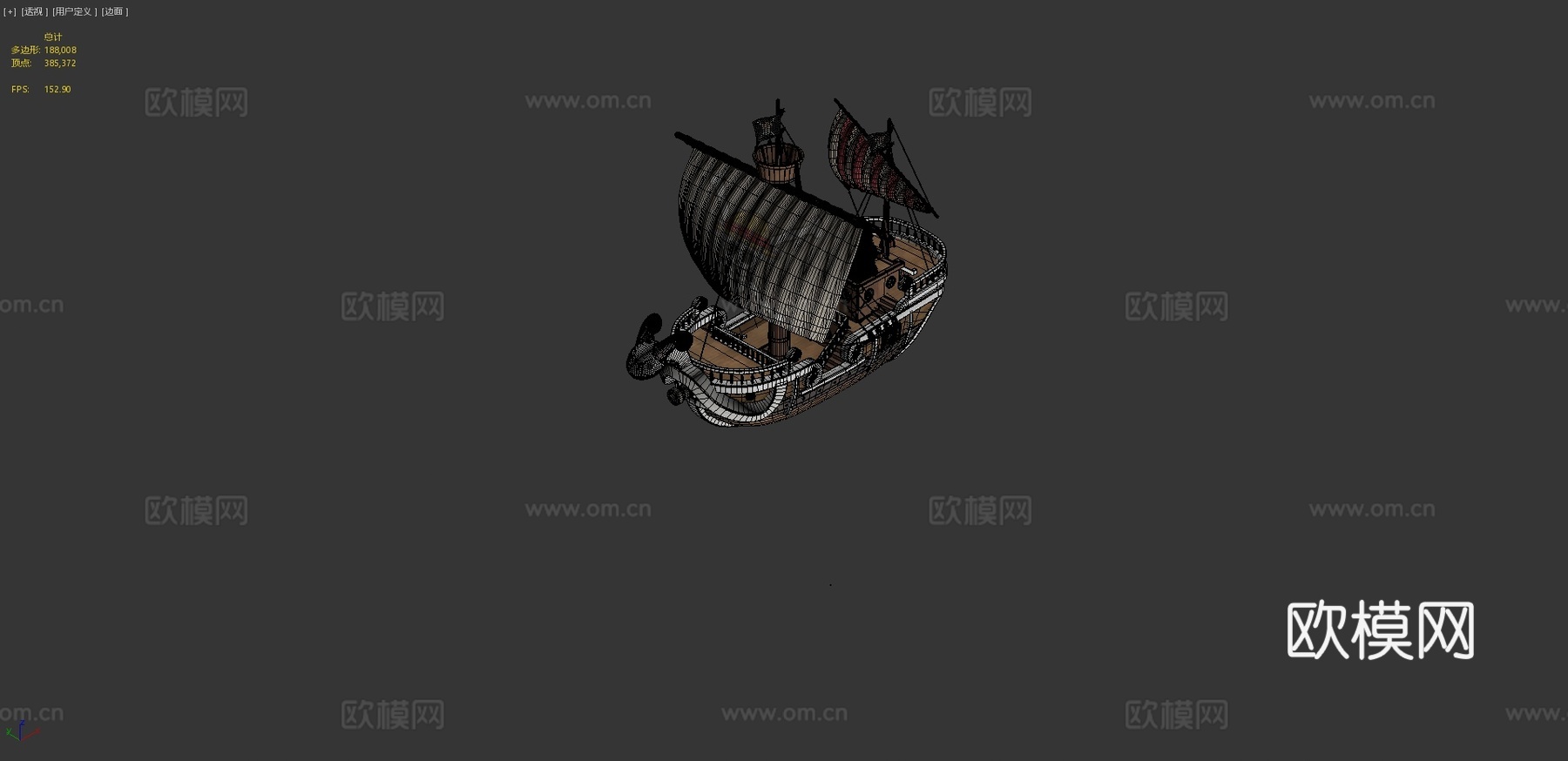 海贼王 黄金梅丽号船只3d模型