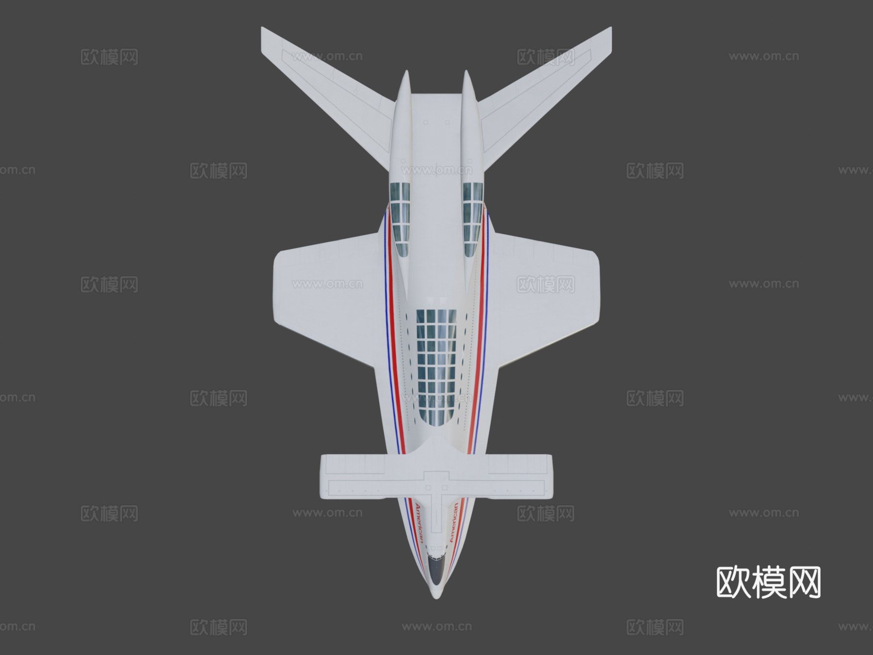 白色飞机 客机3d模型