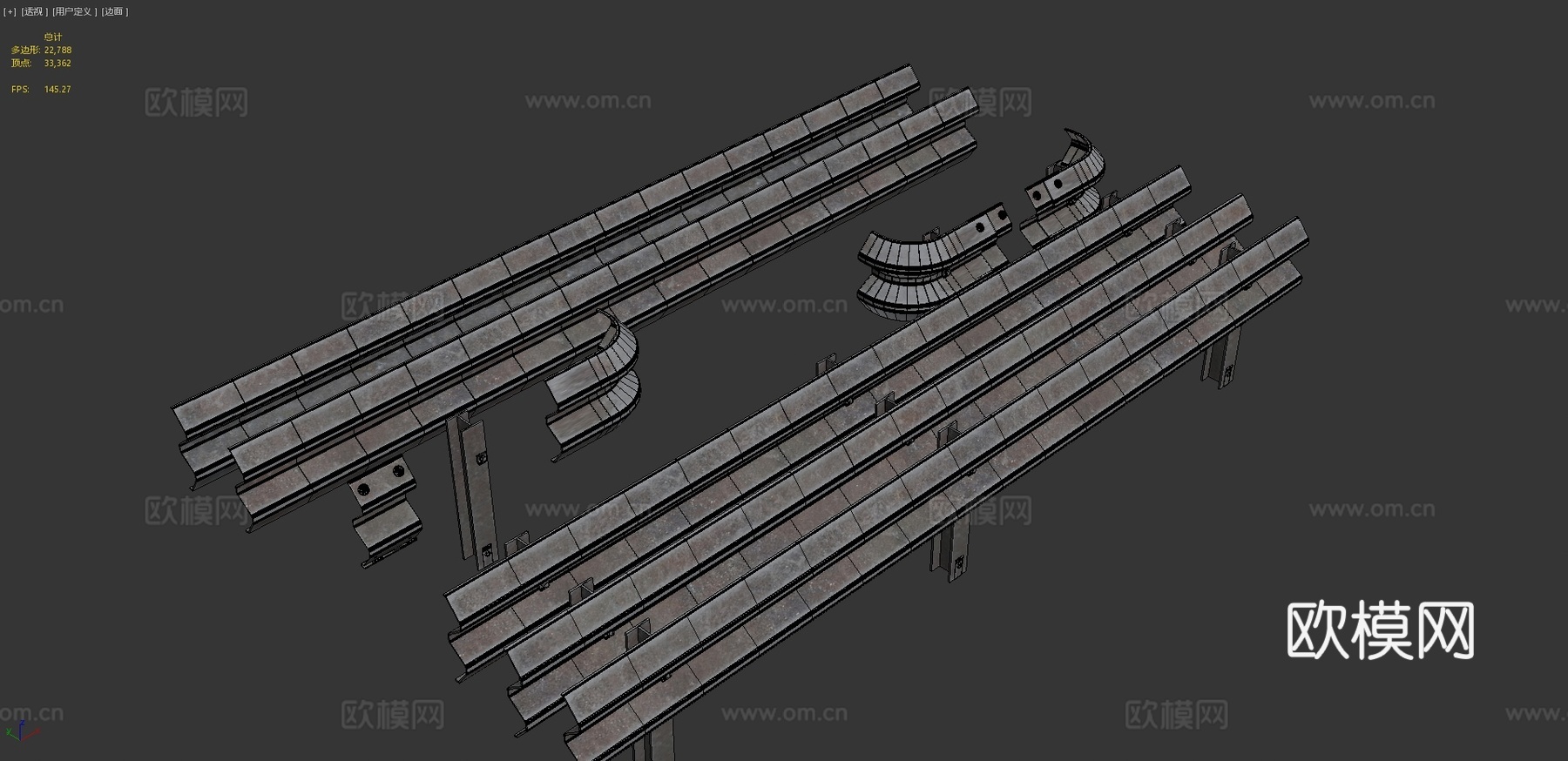 道路围栏3d模型