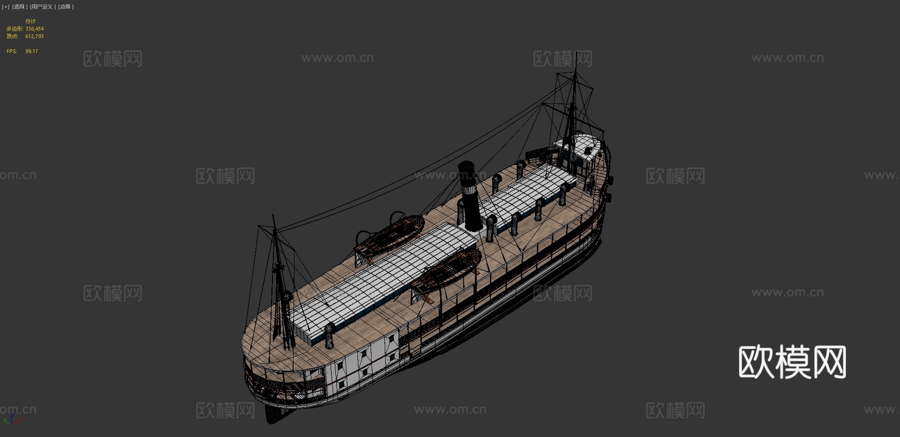 客运蒸汽船3d模型