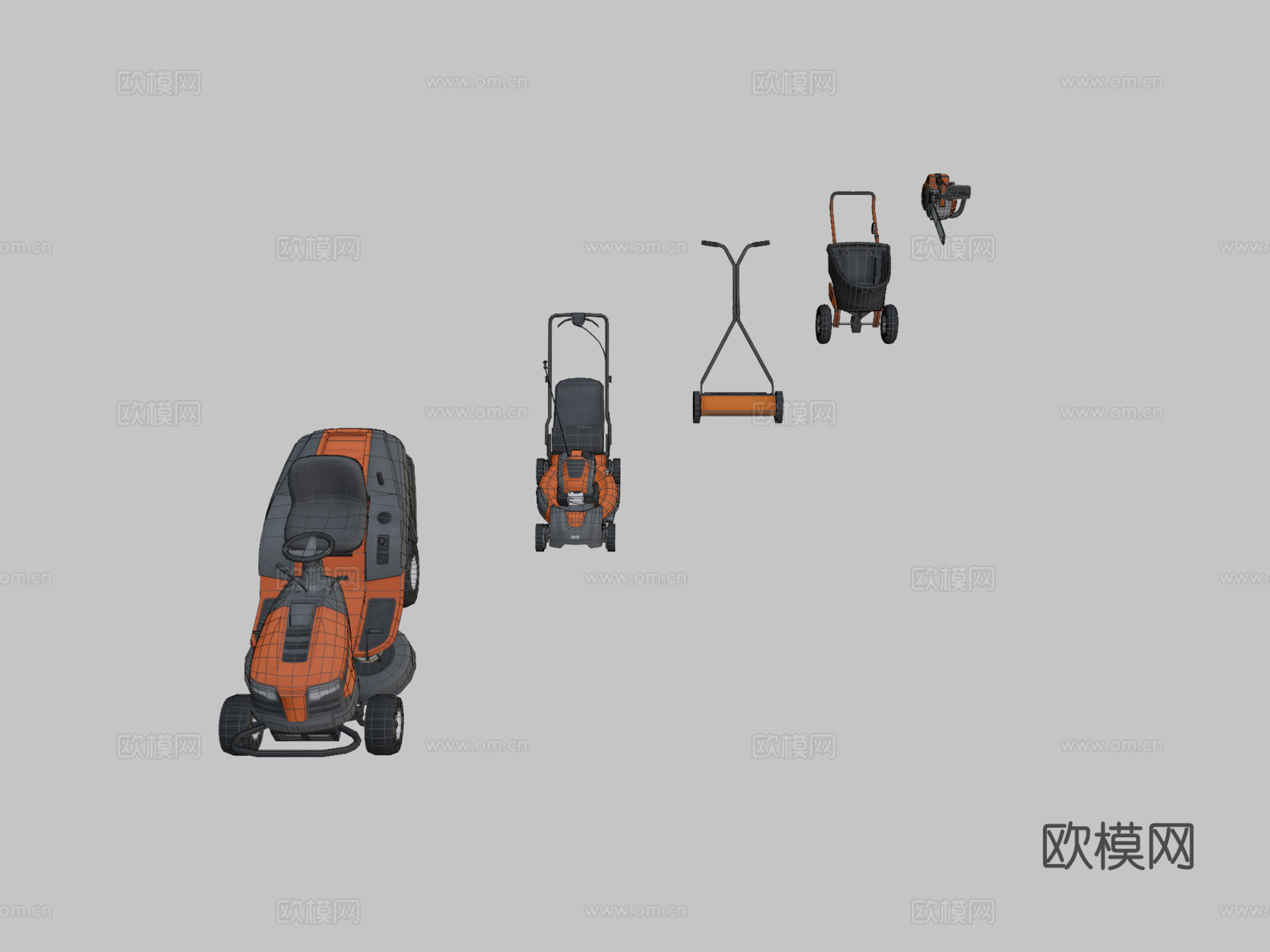 手推车 工程车 除草机3d模型下载（渲染图2）