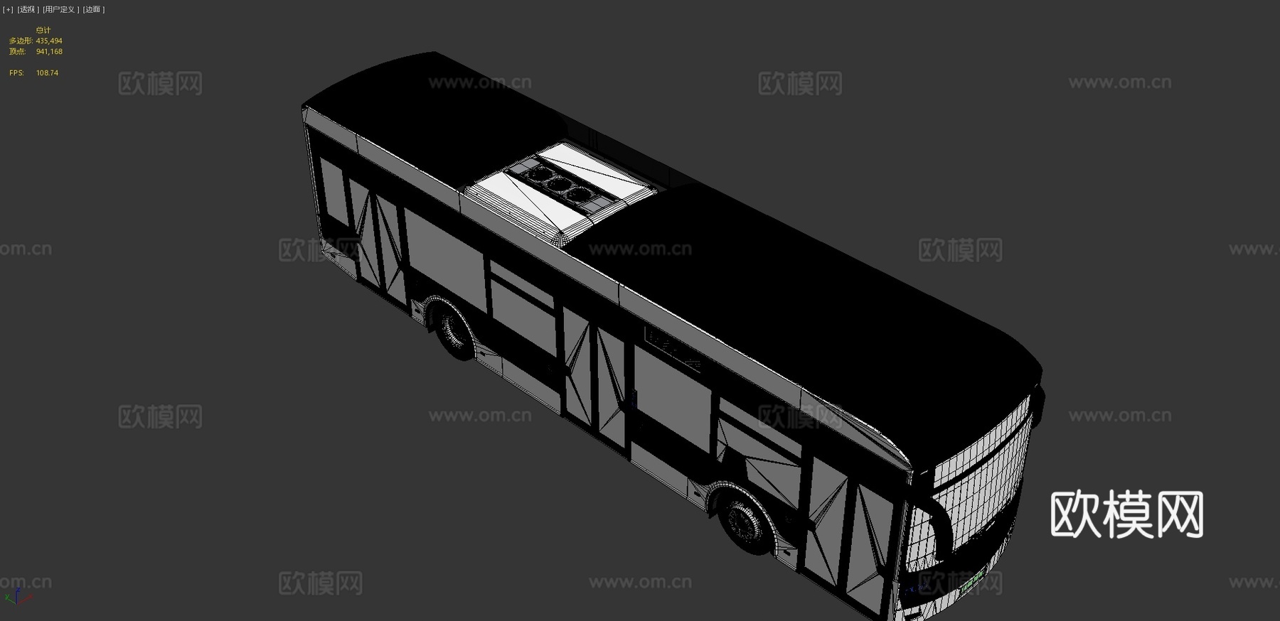 电动城市巴士 汽车 公交车3d模型