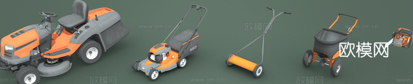 手推车 工程车 除草机3d模型下载（渲染图1）