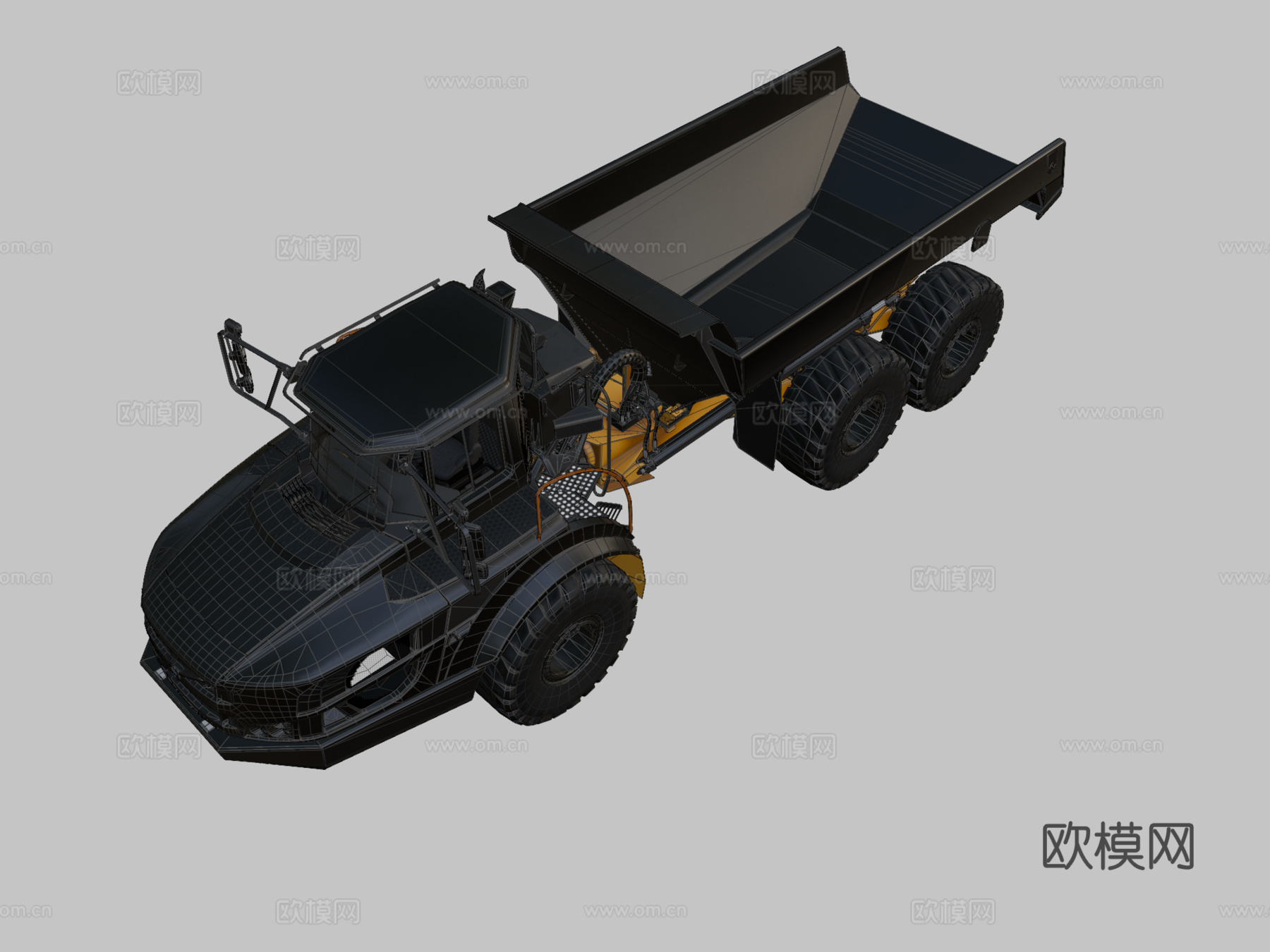 沃尔沃A40G 工程车 运输车3d模型下载（渲染图2）