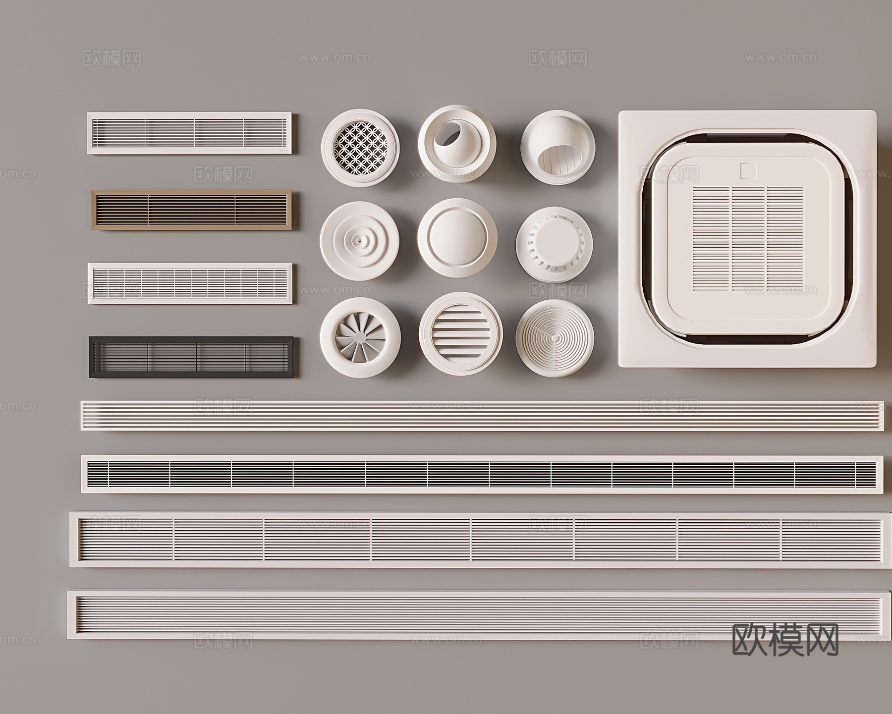 中央空调 空调出风口 排风口3d模型