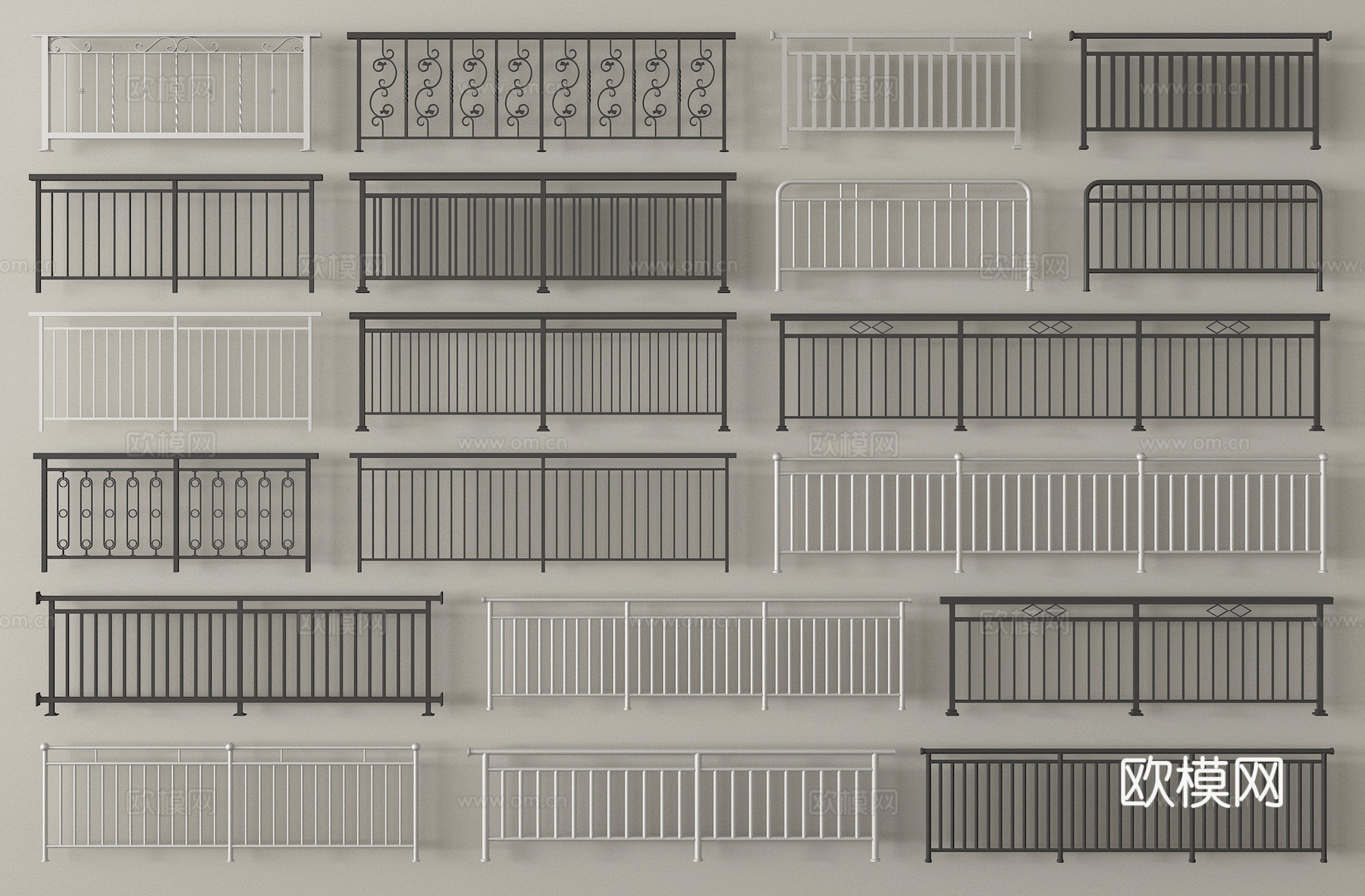 栏杆 护栏 围栏 护栏 拦河3d模型